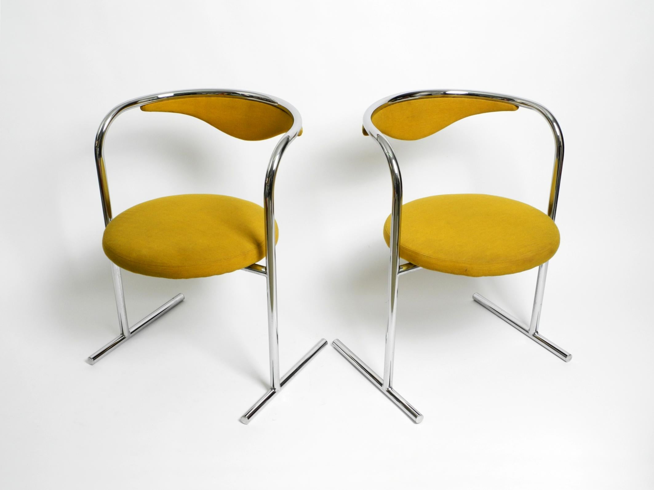 Two 1970s tubular steel upholstered chairs by Hanno von Gustedt for Thonet For Sale 12