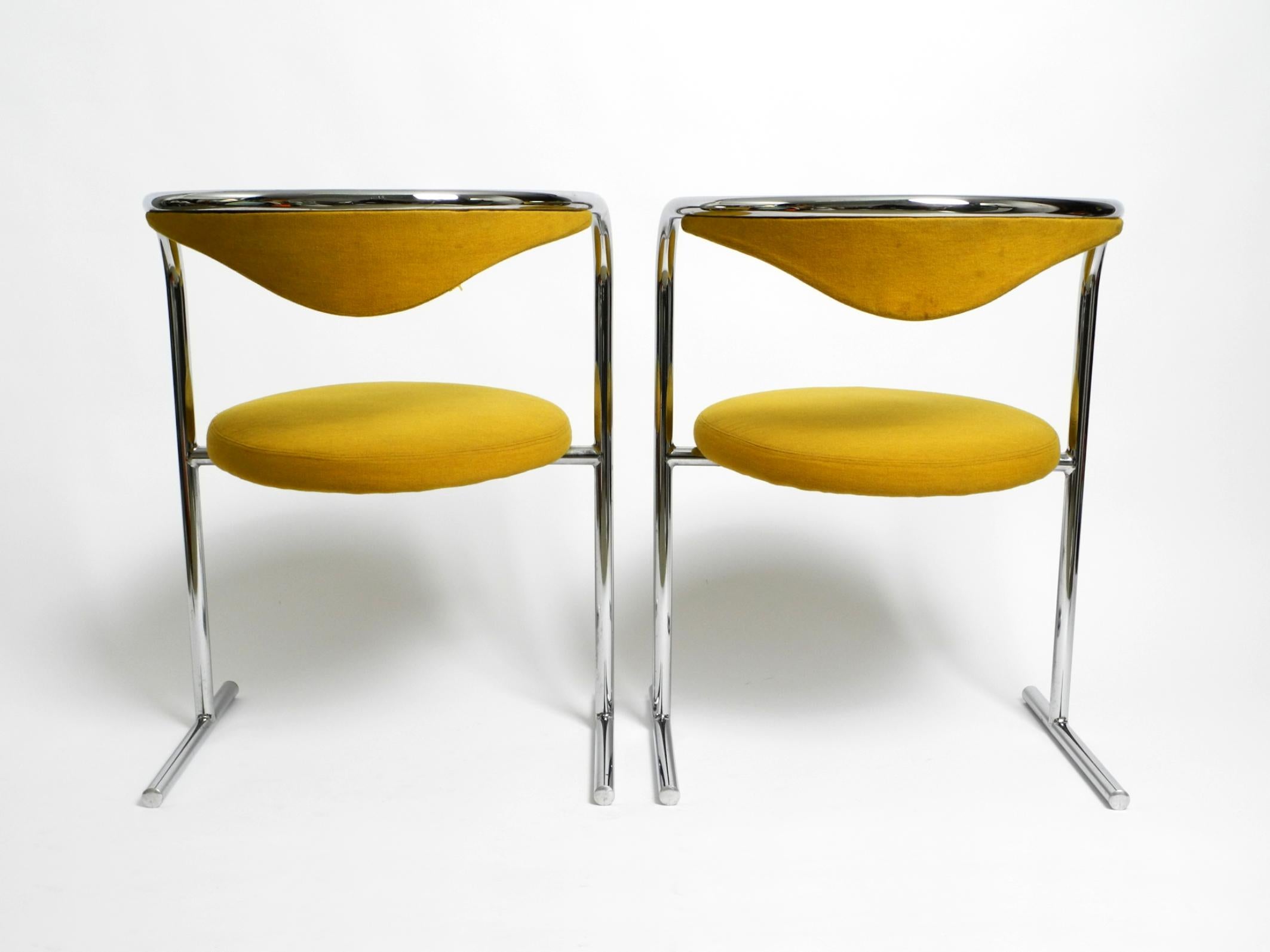 Late 20th Century Two 1970s tubular steel upholstered chairs by Hanno von Gustedt for Thonet For Sale