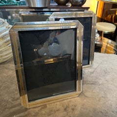 Zwei 1970er Willy Rizzo Stil Mitte des Jahrhunderts Modern Versilbert Bilderrahmen