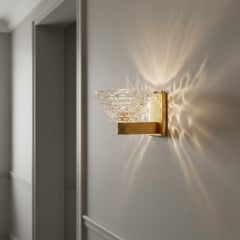 Two 1980s Barovier Style Mid-Century Modern Rostrato Murano Glass Wall Sconces