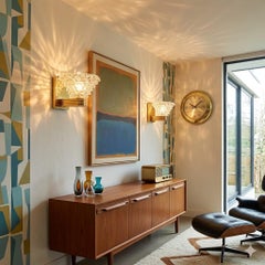 Two 1980s Barovier Style Mid-Century Modern Rostrato Murano Glass Wall Sconces