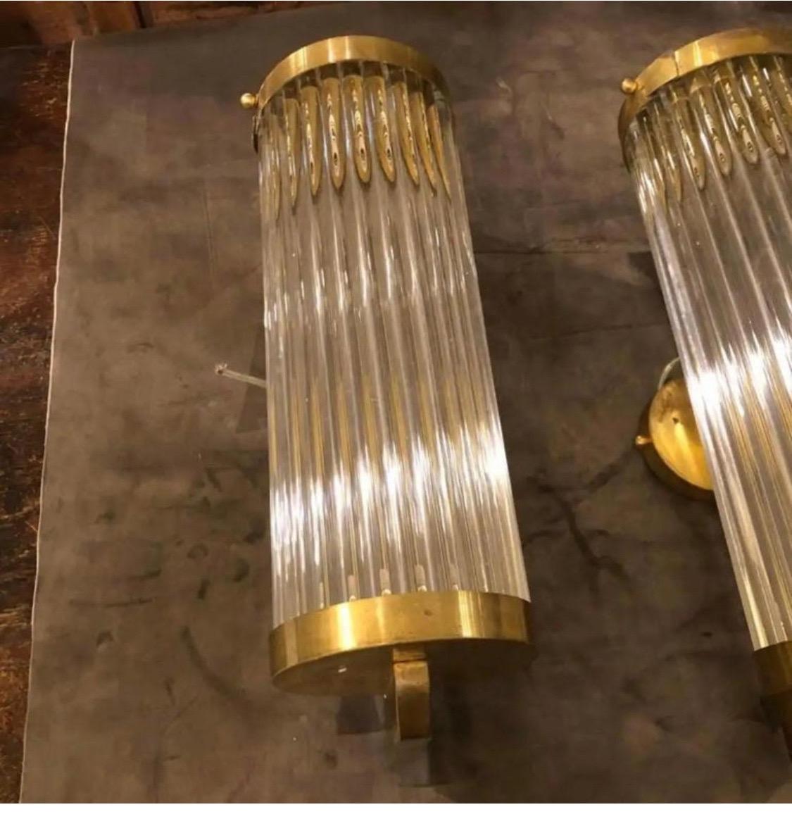 Two 1980s Gaetano Sciolari Style Mid-Century Modern Italian Theater Wall Sconces In Excellent Condition In Aci Castello, IT