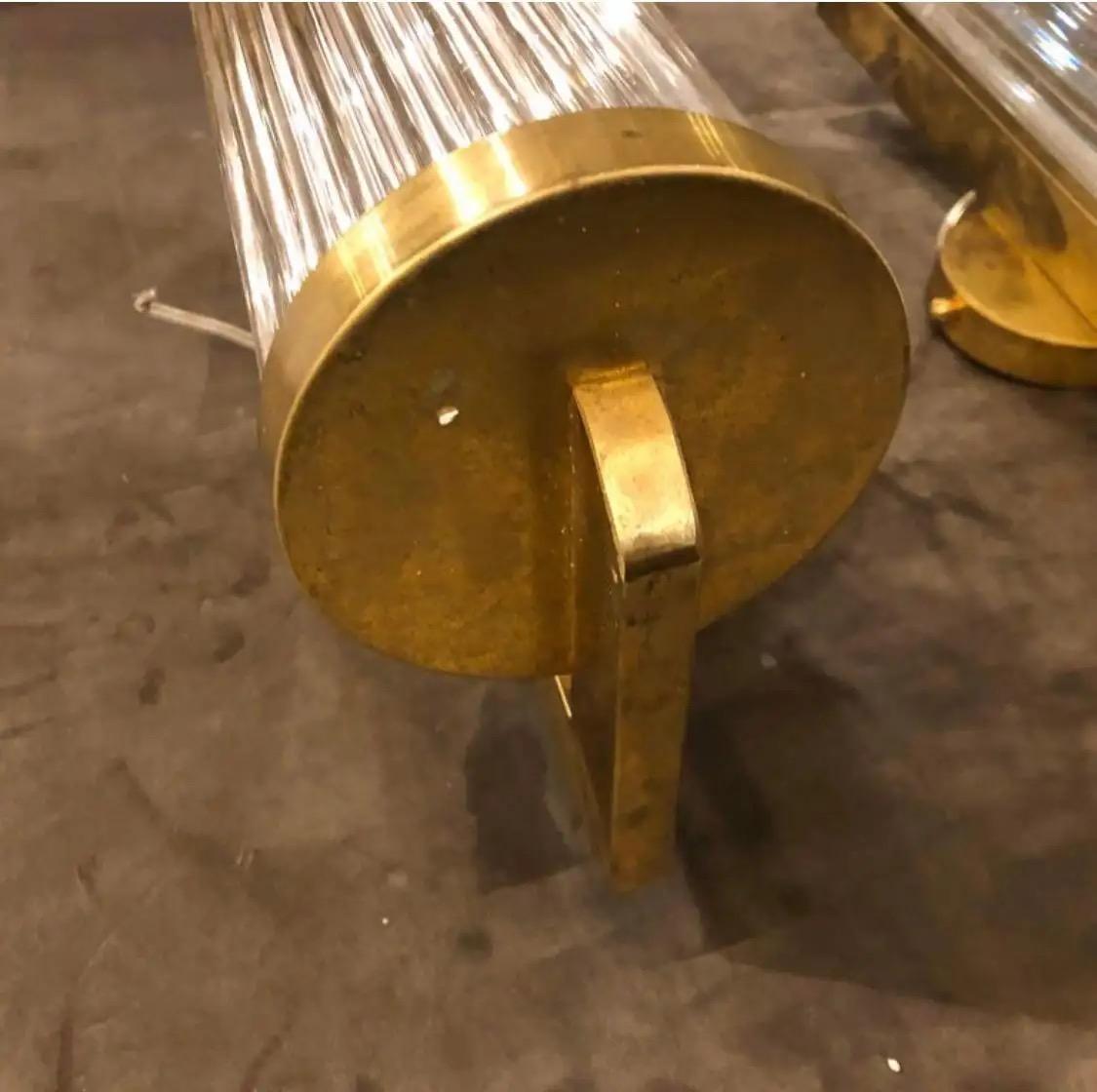 Two 1980s Gaetano Sciolari Style Mid-Century Modern Italian Theater Wall Sconces In Good Condition For Sale In Aci Castello, IT