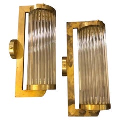 Used Two 1980s Gaetano Sciolari Style Mid-Century Modern Italian Theater Wall Sconces
