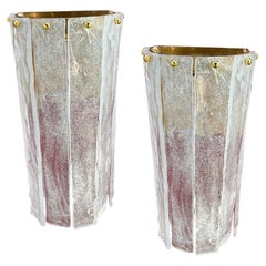 Zwei italienische Wandleuchter aus Murano-Glas von Mazzega aus der Mitte des Jahrhunderts 1980