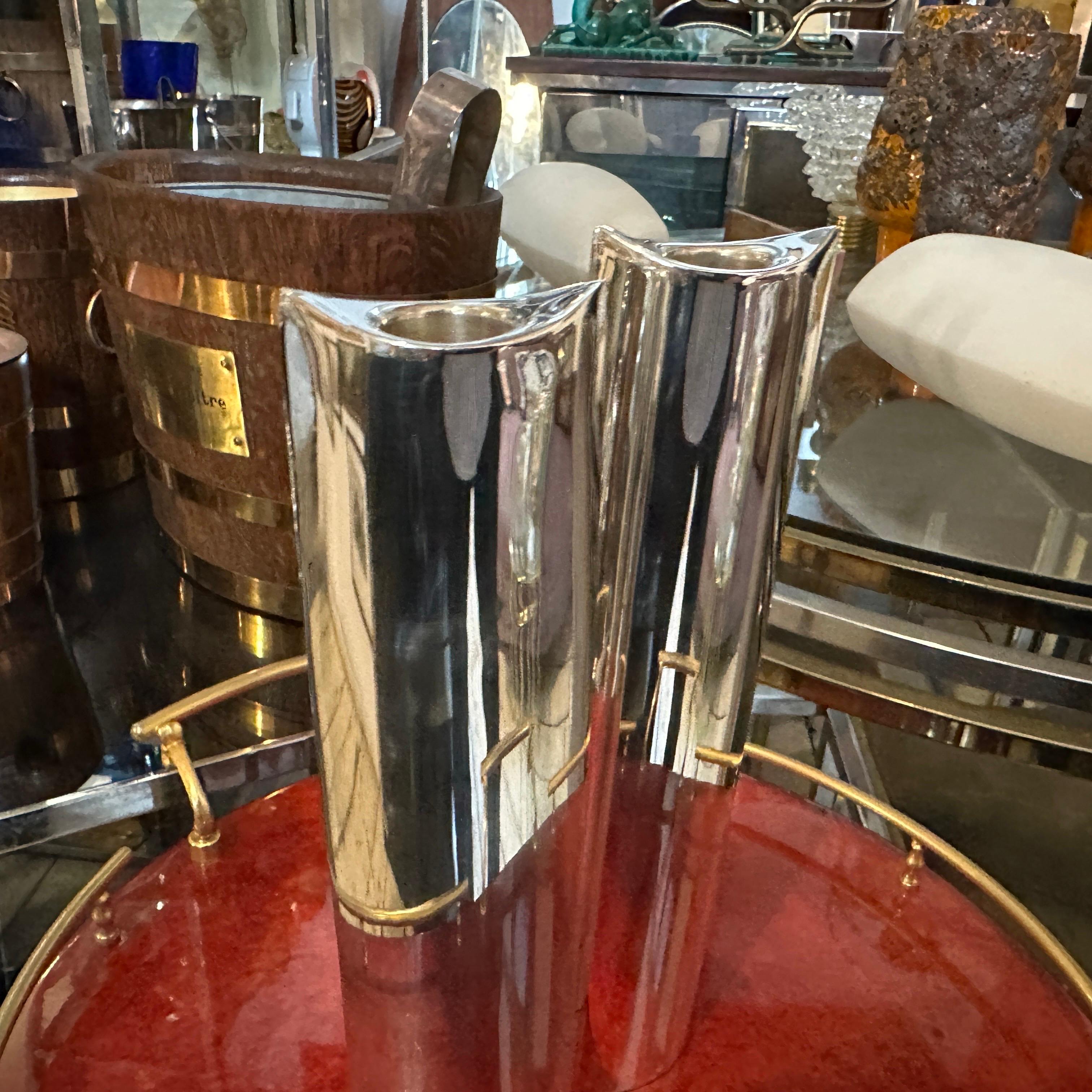 Two 1990s Lino Sabattini Style Minimalist Silver Plated Candlesticks by Sia In Excellent Condition In Aci Castello, IT