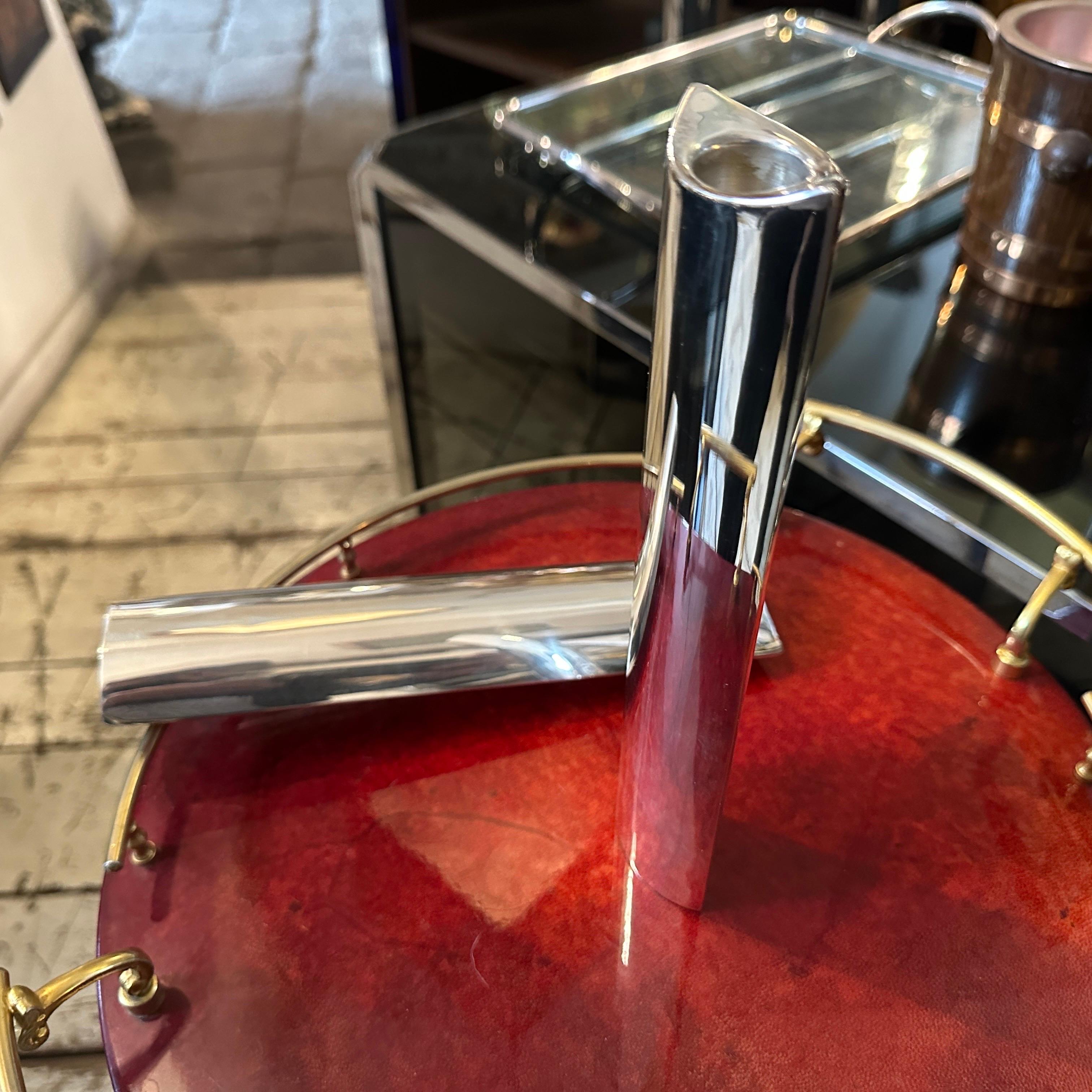 Two 1990s Lino Sabattini Style Minimalist Silver Plated Candlesticks by Sia 1