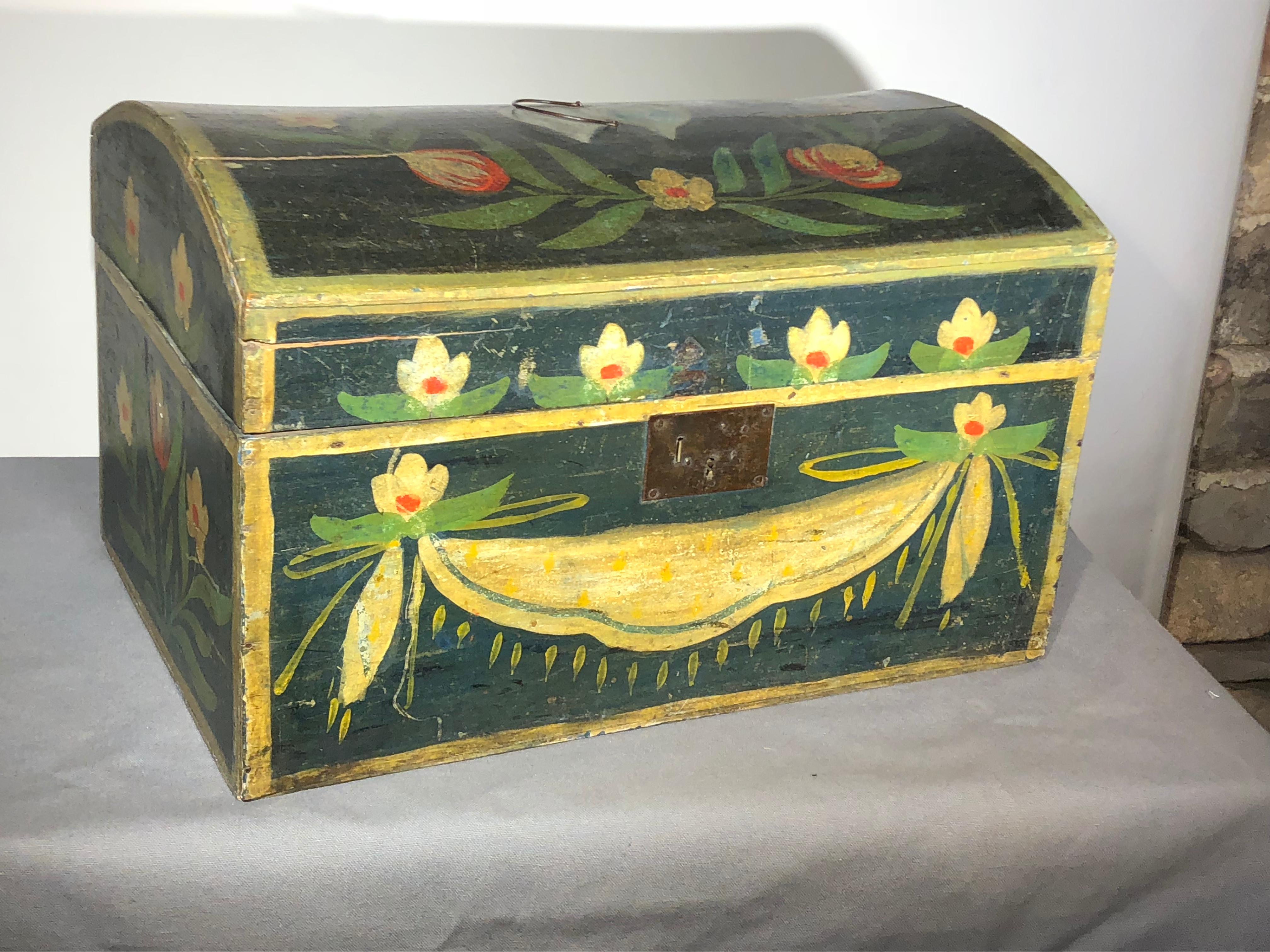 Two 19th Century French Painted Wedding Boxes 8