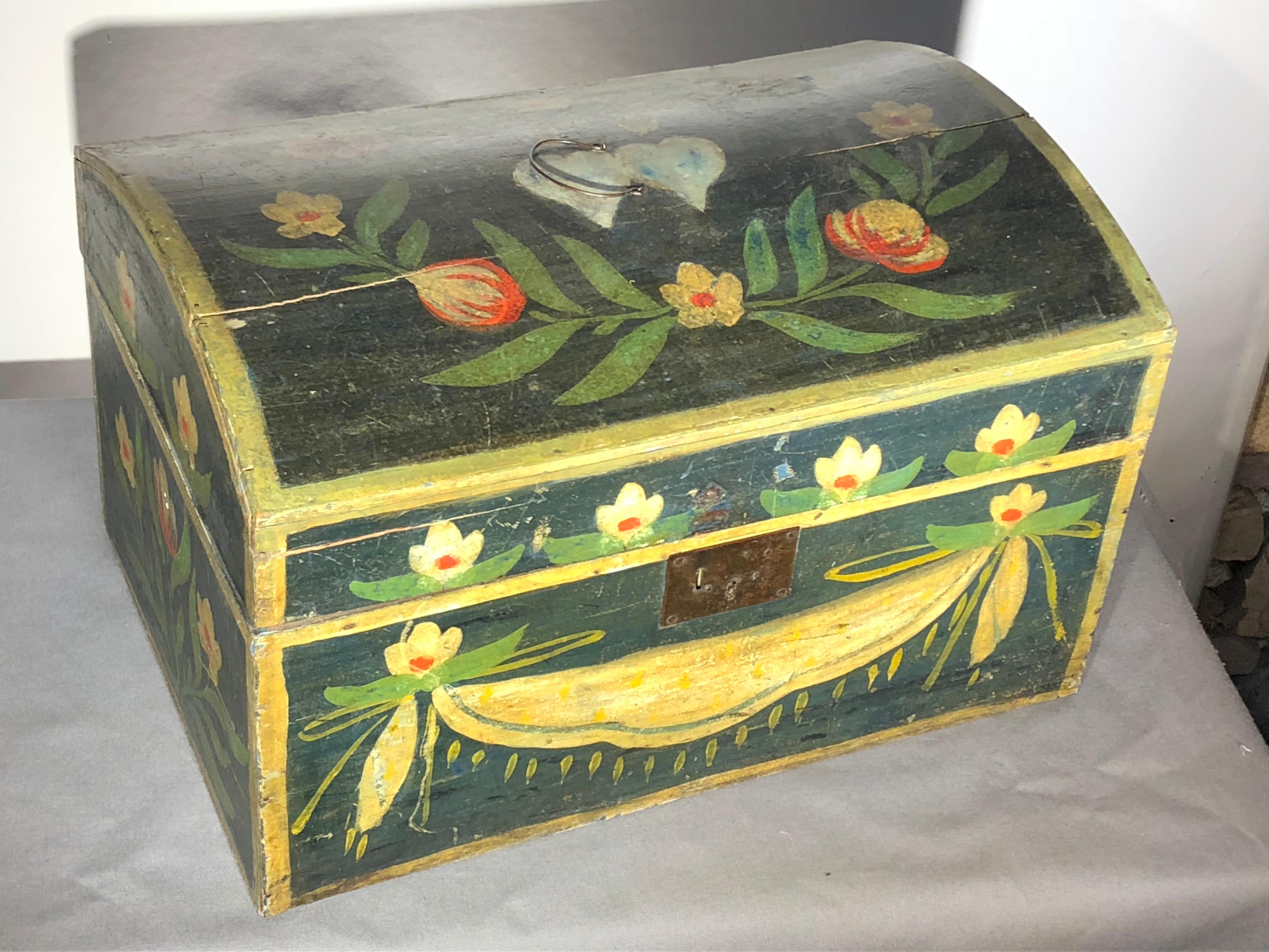 Two 19th Century French Painted Wedding Boxes 9