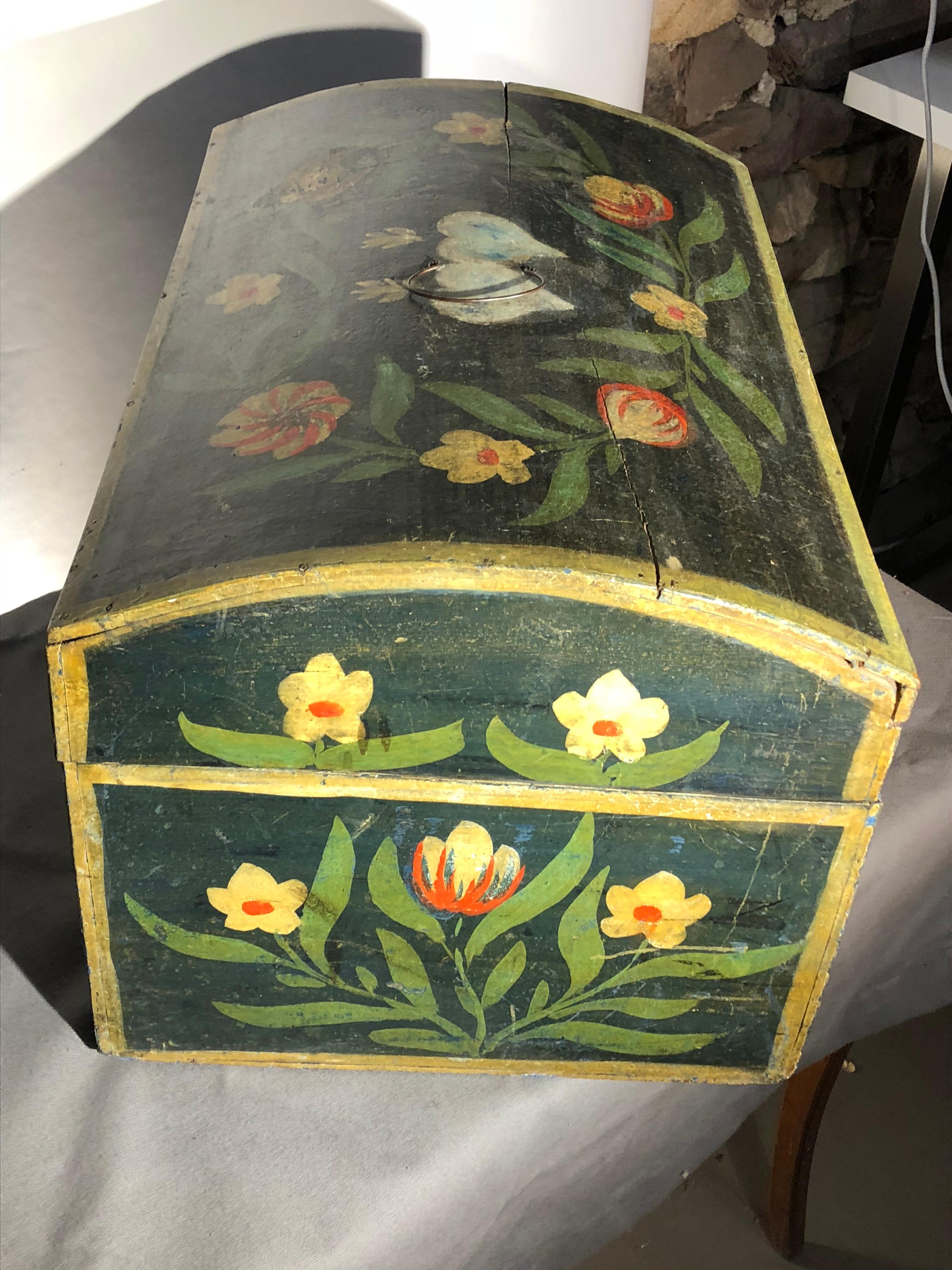 Two 19th Century French Painted Wedding Boxes 13