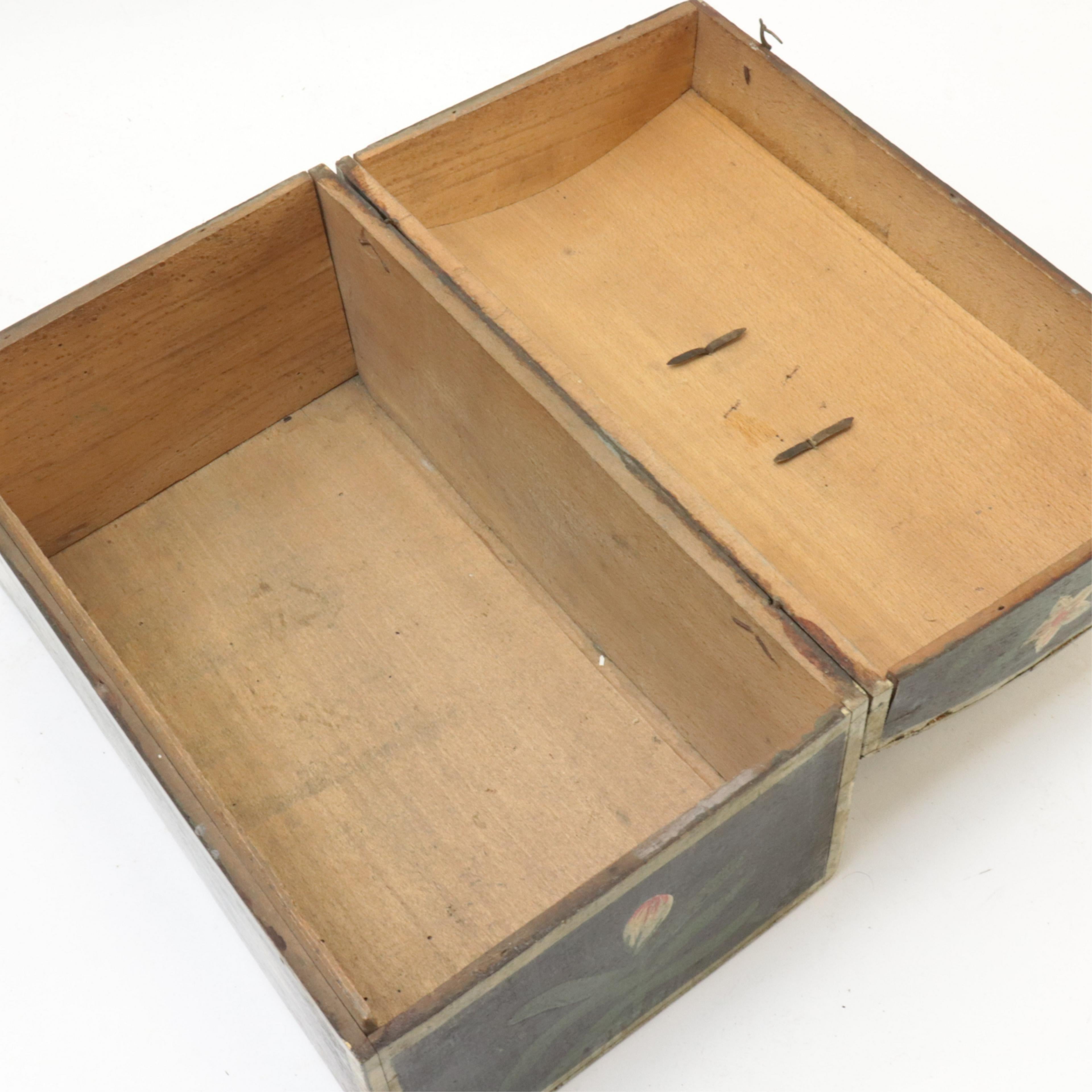 French Provincial Two 19th Century French Painted Wedding Boxes