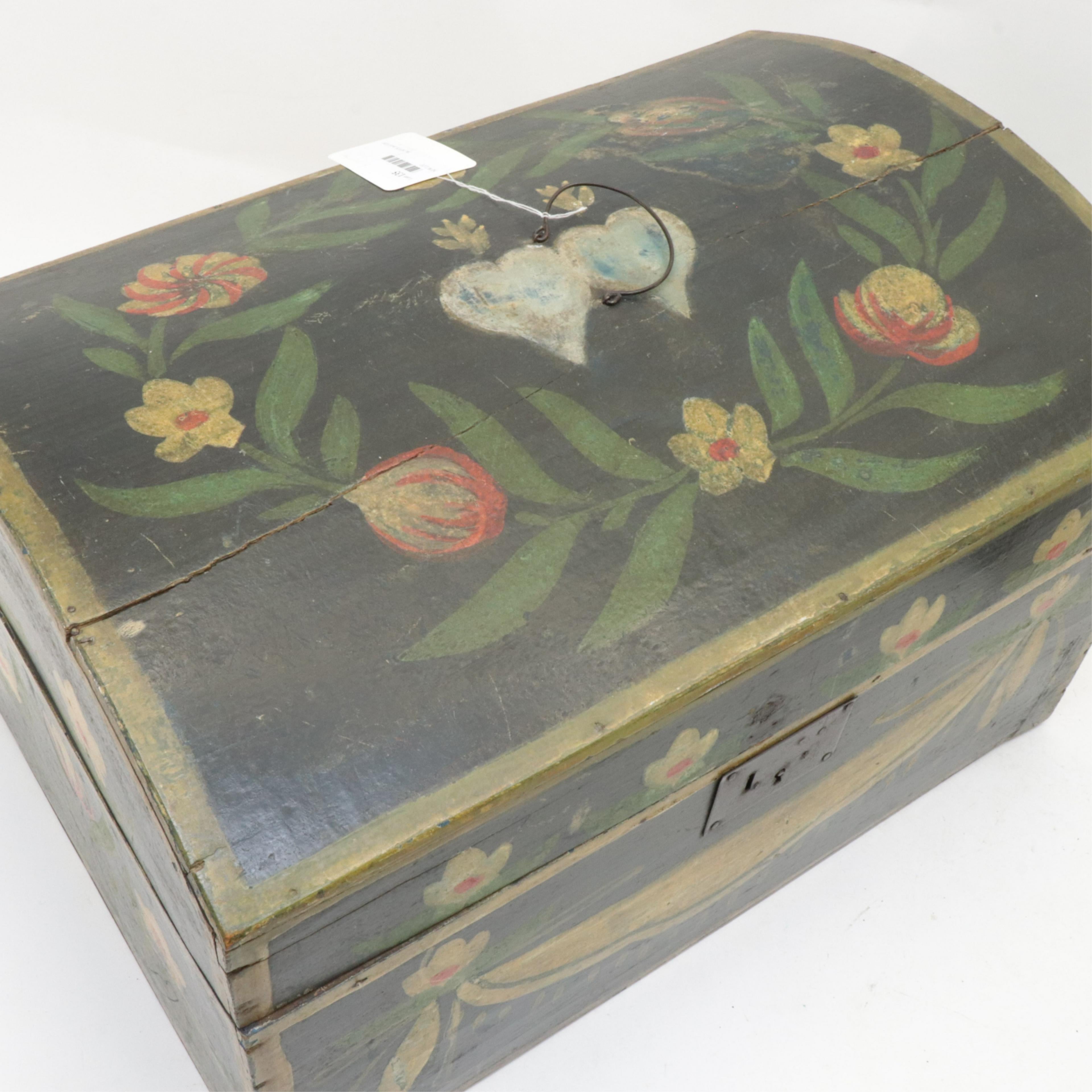 Hand-Painted Two 19th Century French Painted Wedding Boxes