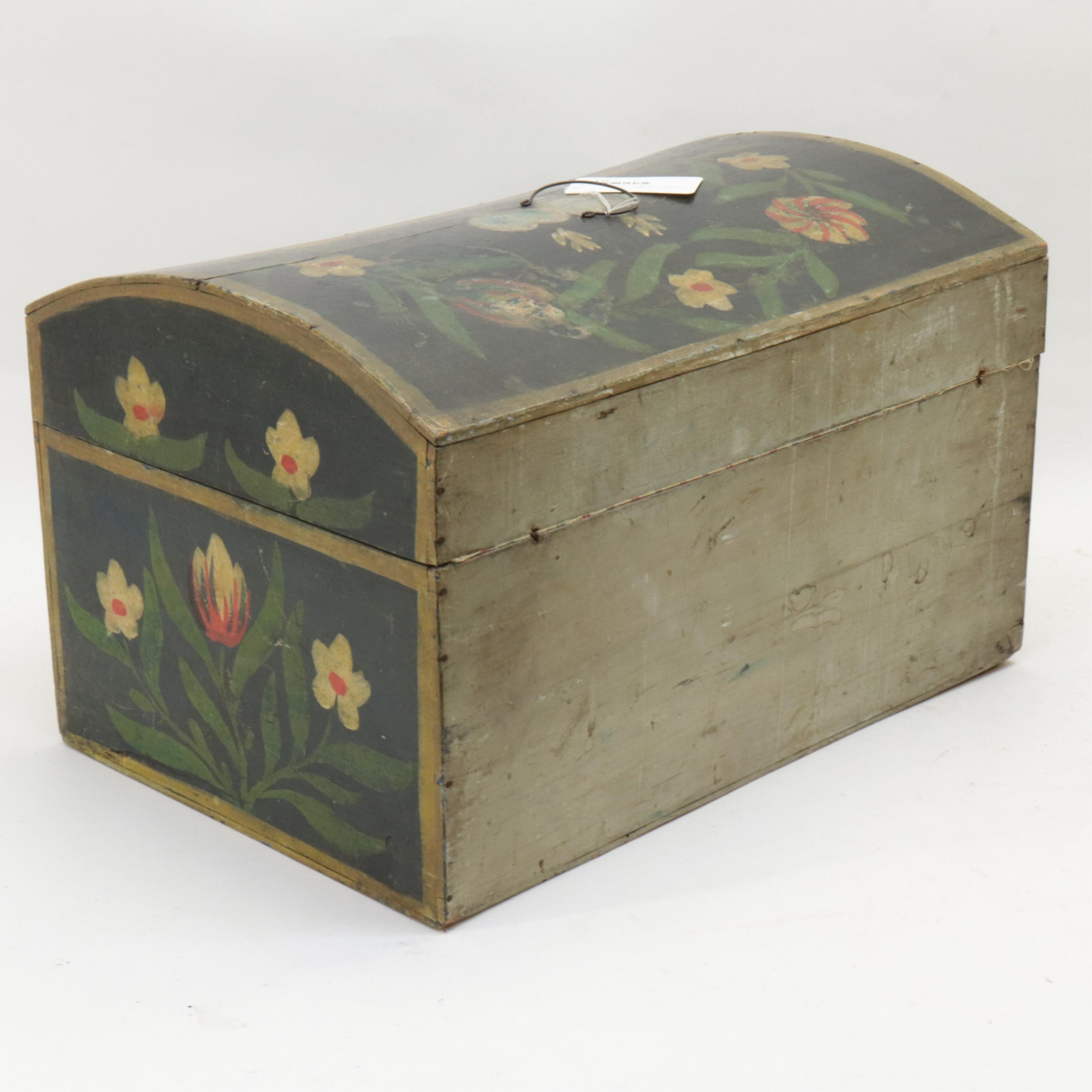 Beech Two 19th Century French Painted Wedding Boxes