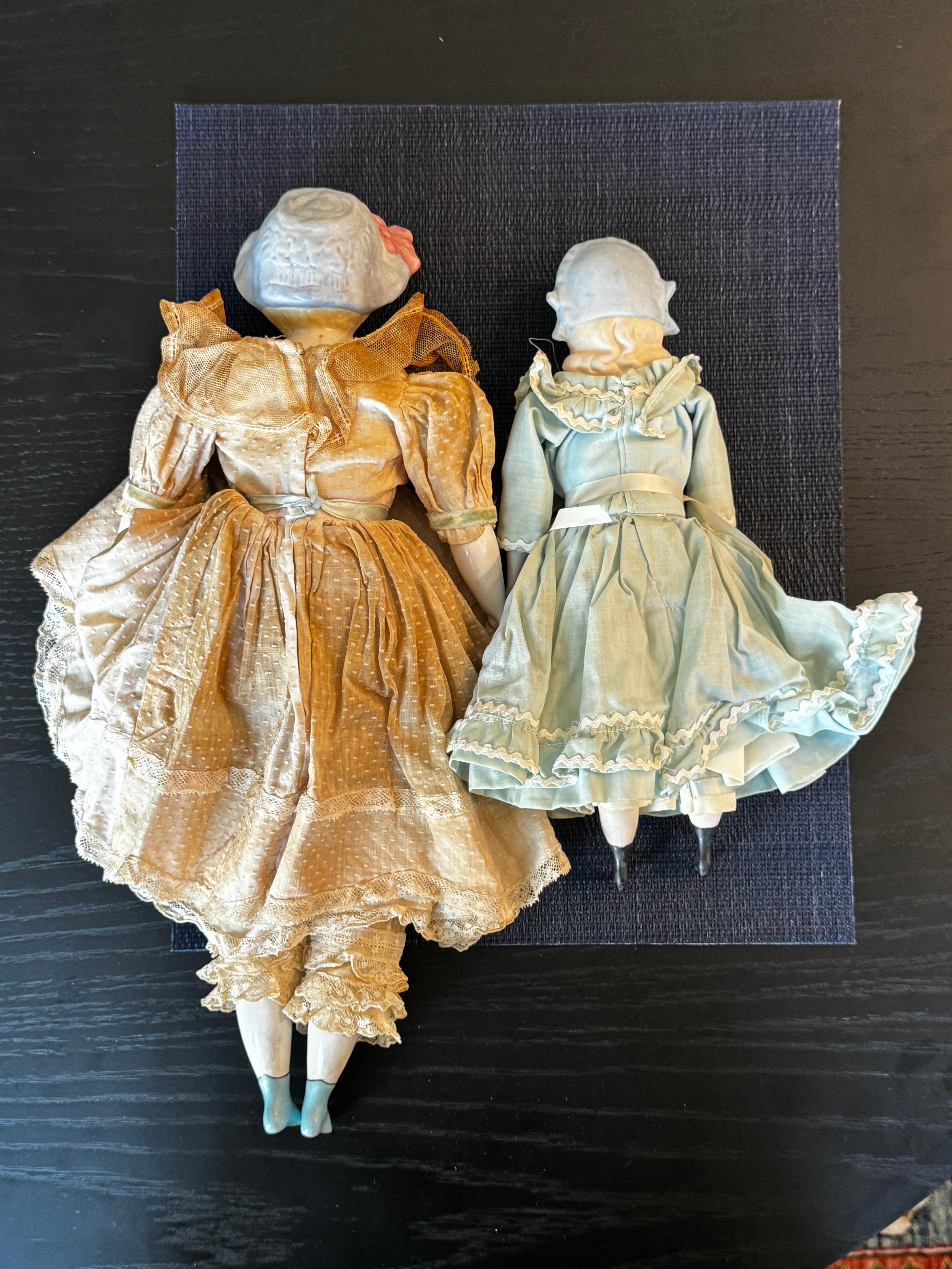 Two 19th Century Bisque + Porcelain Dolls For Sale 5