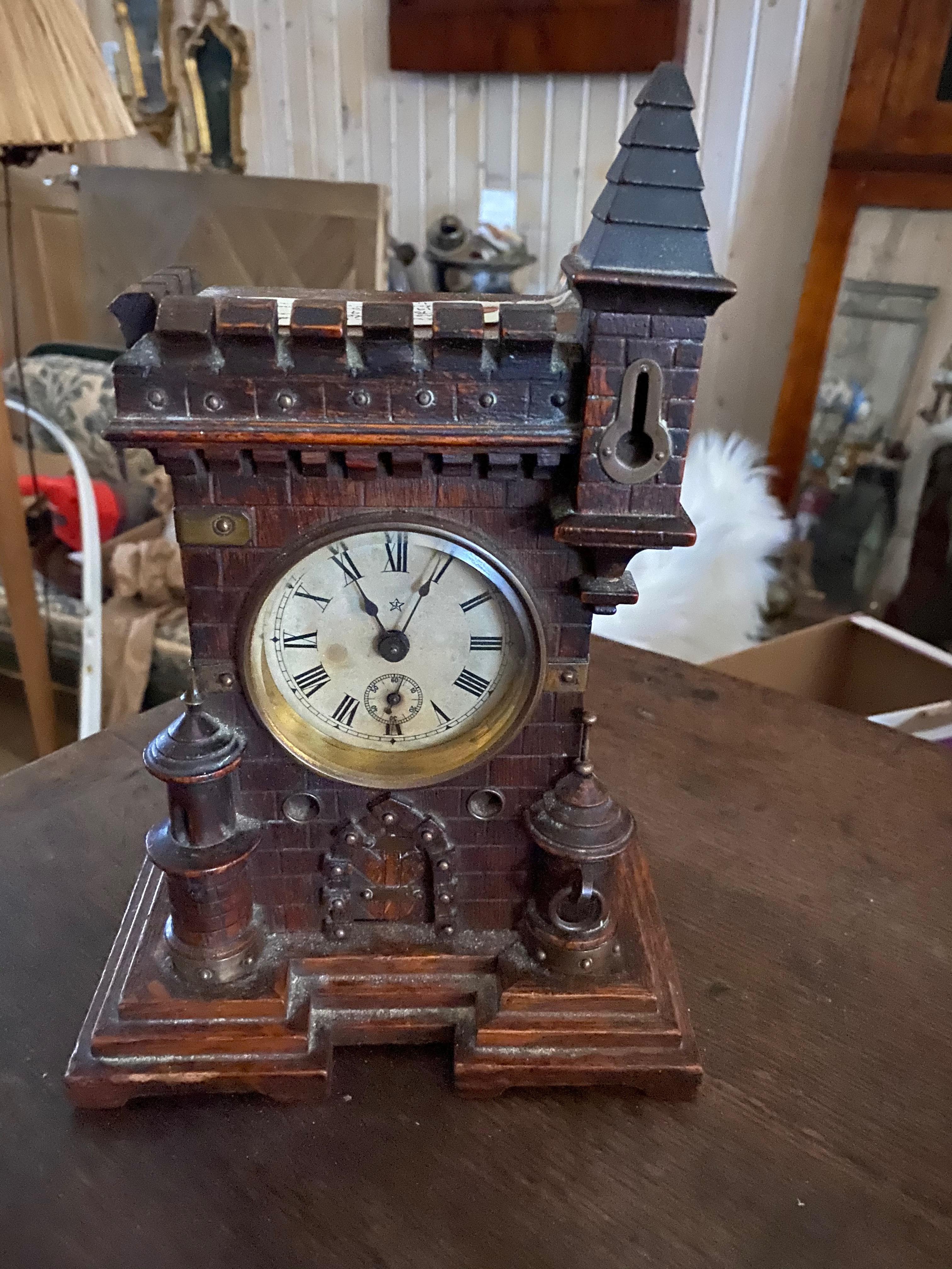 Two 19th Century Black Forest Clocks, Great Form, Great Old Color/Patina. For Sale 4