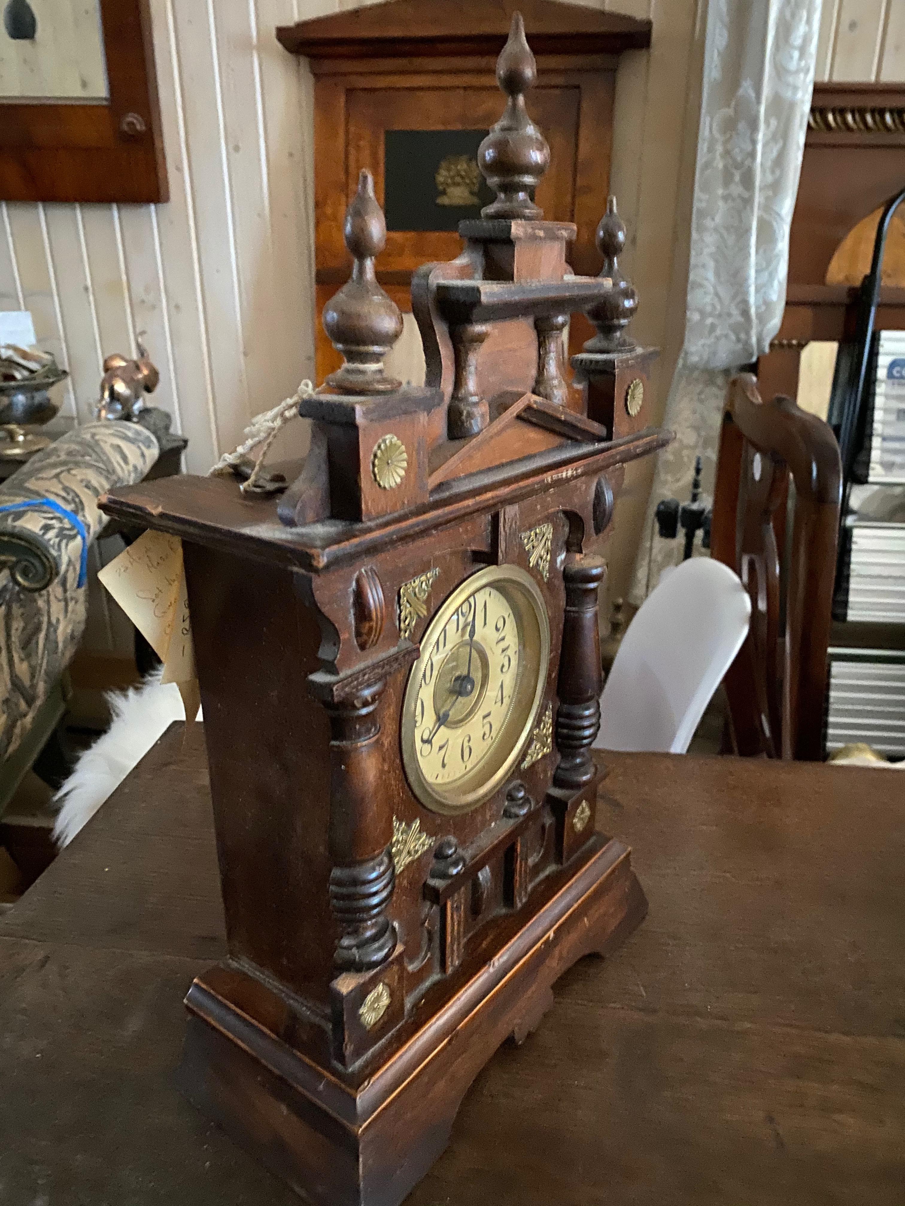 Two 19th Century Black Forest Clocks, Great Form, Great Old Color/Patina. For Sale 1