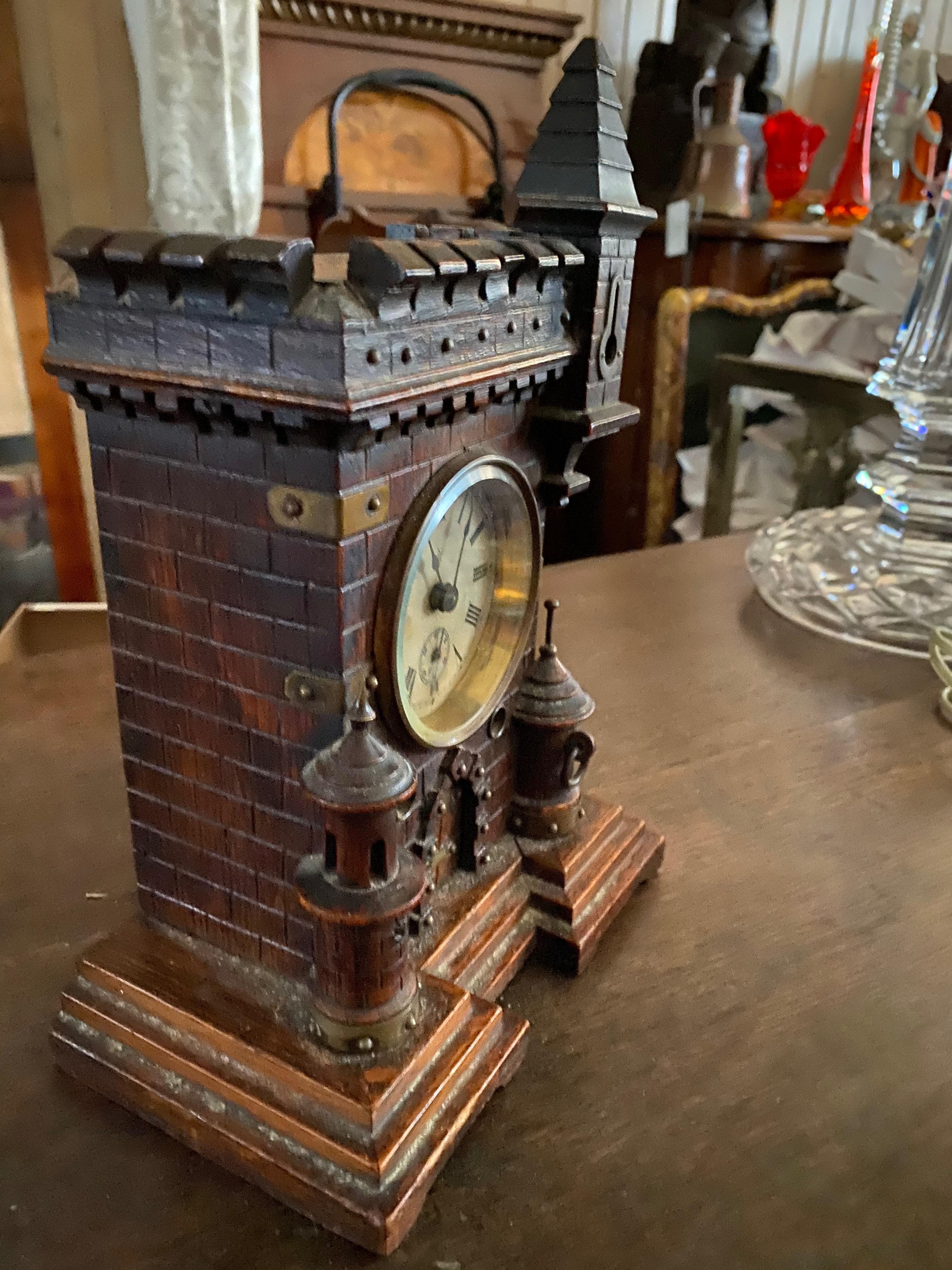 Two 19th Century Black Forest Clocks, Great Form, Great Old Color/Patina. For Sale 7