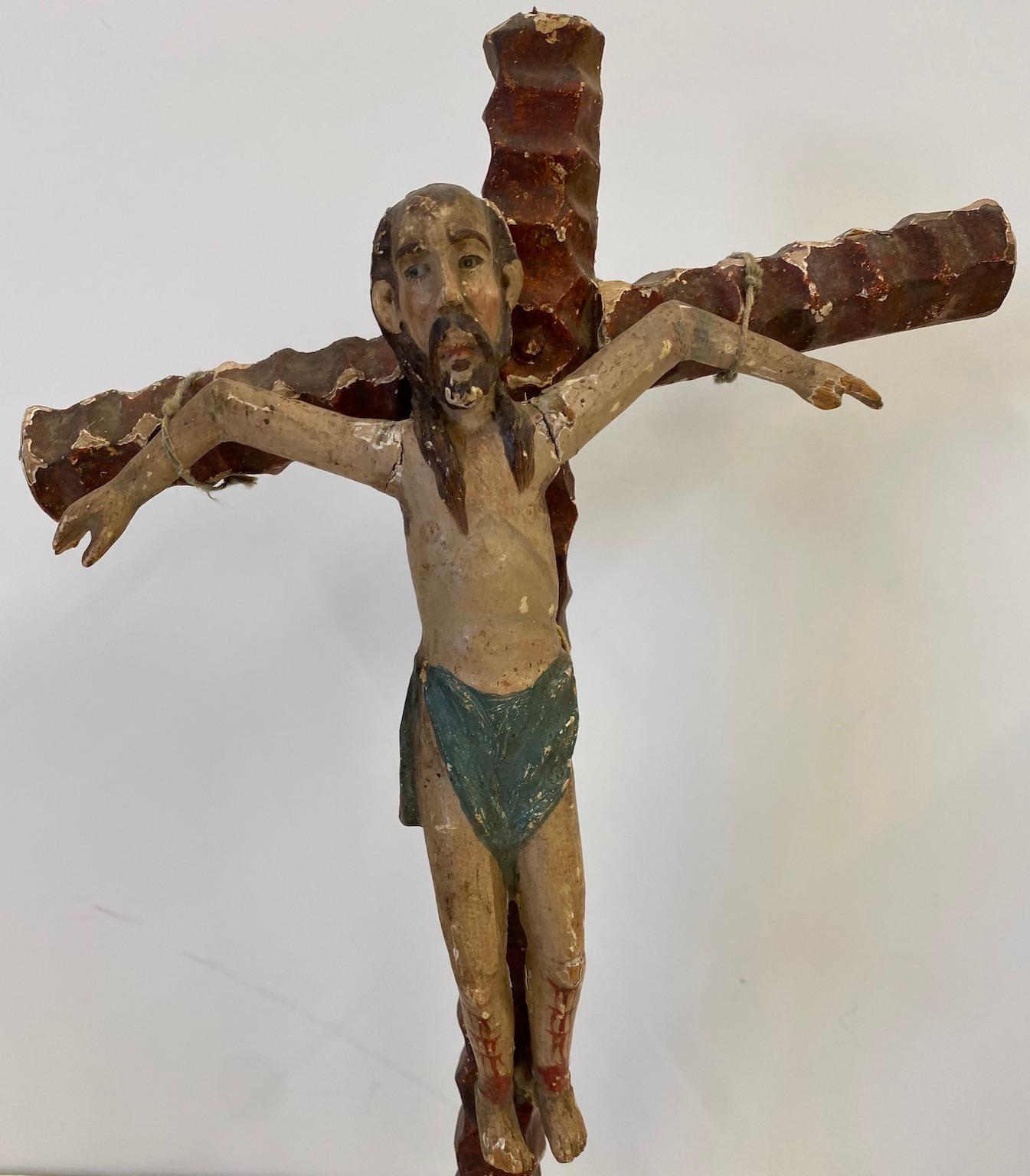 Two 19th Century, Carved and Painted Religious Figures, 