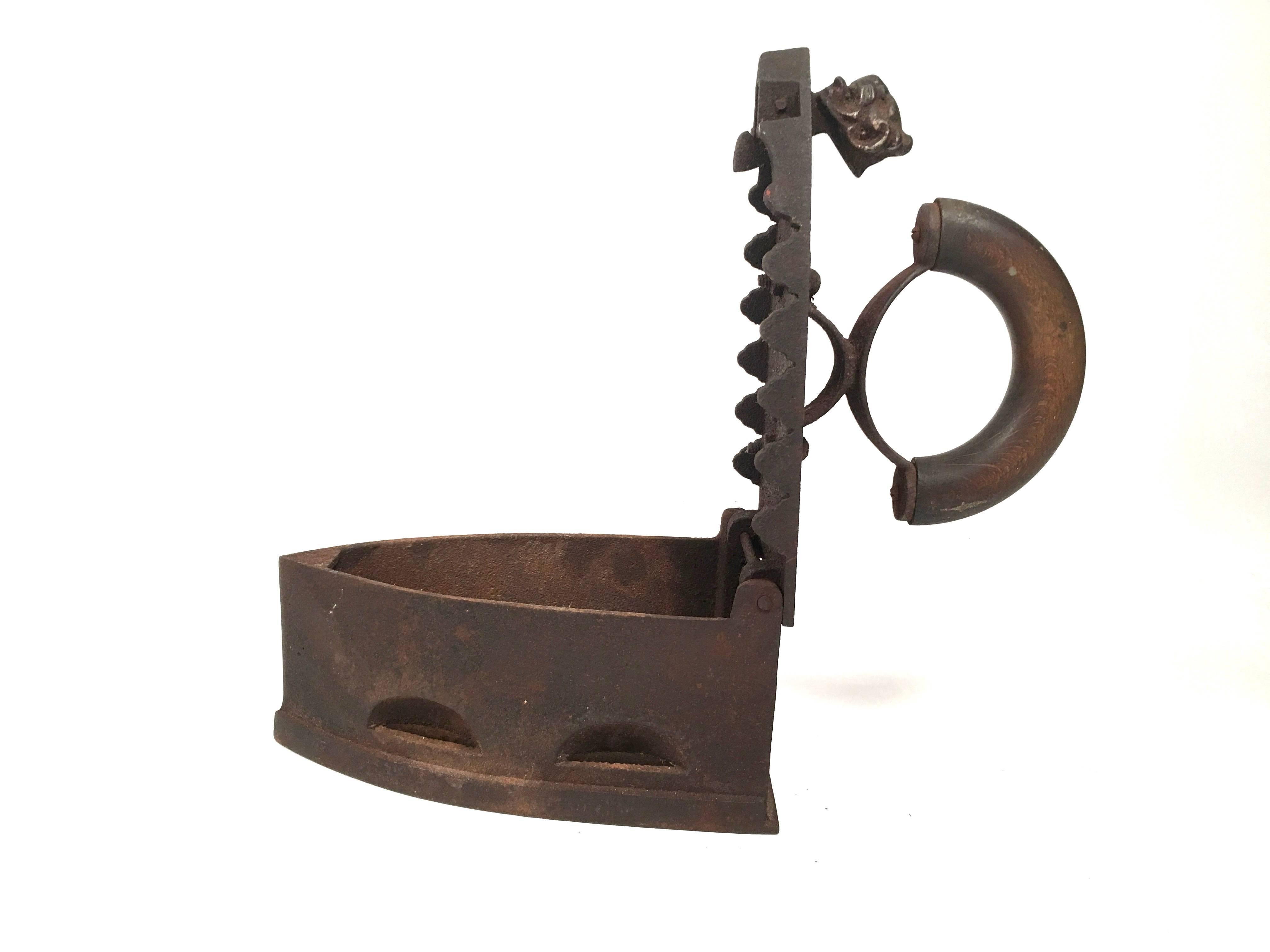 Two 19th Century Cast Iron Coal Irons In Good Condition In Essex, MA