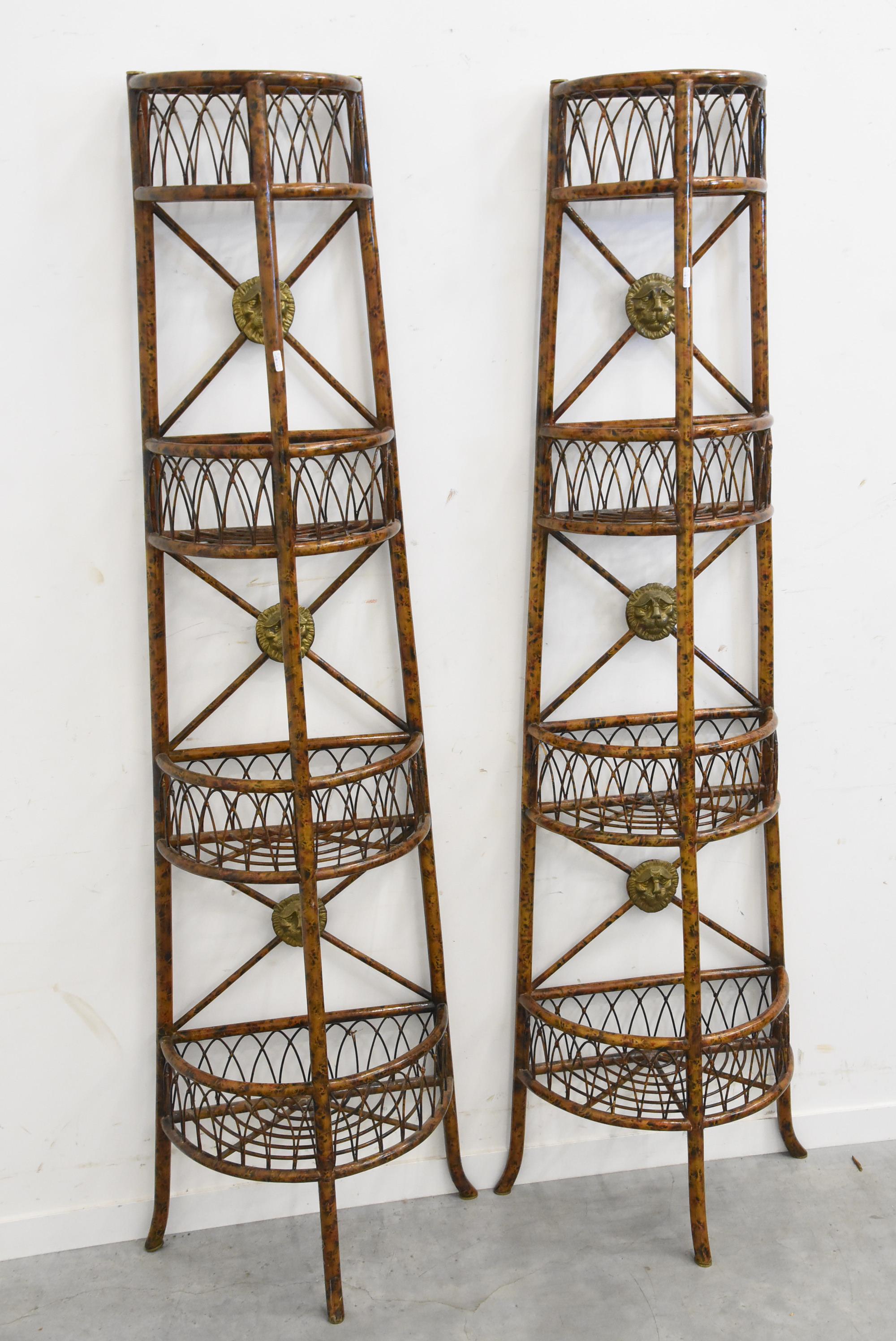 Napoleon III Two  Bamboo Shelves circa 1950 For Sale