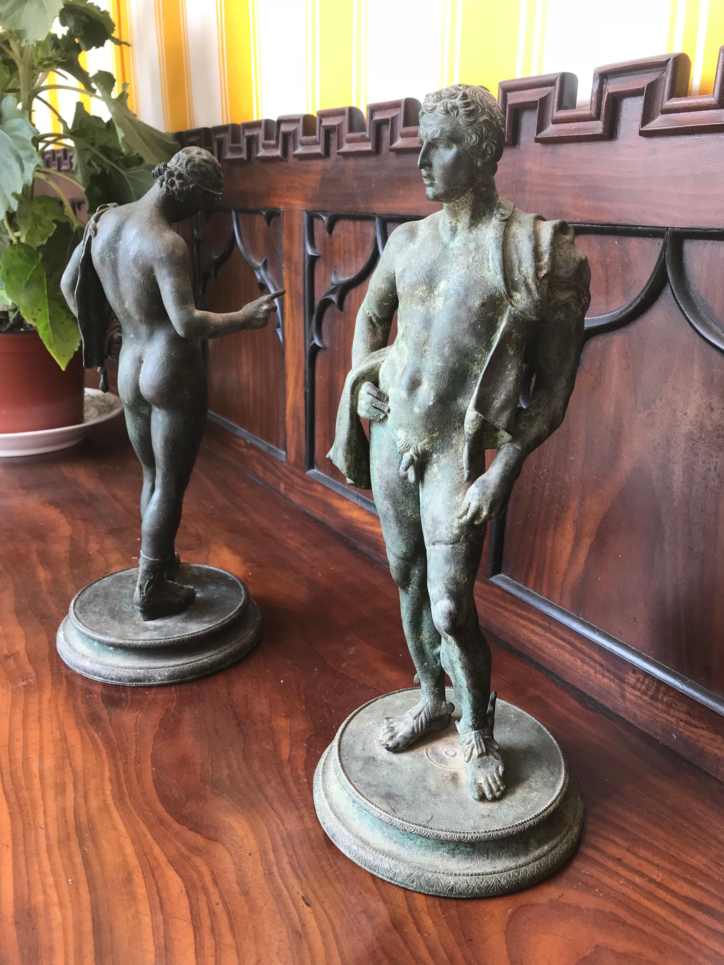 Two 19th Century Grand Tour Nude Male Statues of Roman Gods 1