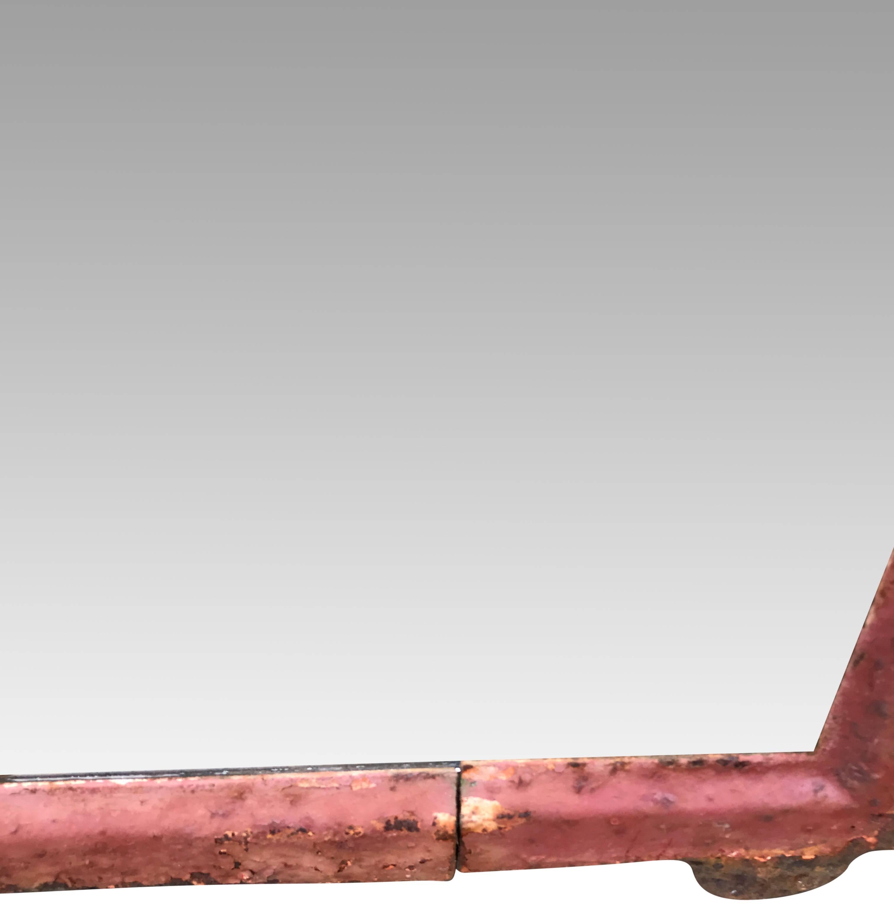 19th Century Industrial Red Cast Iron Farm Mirrors 1