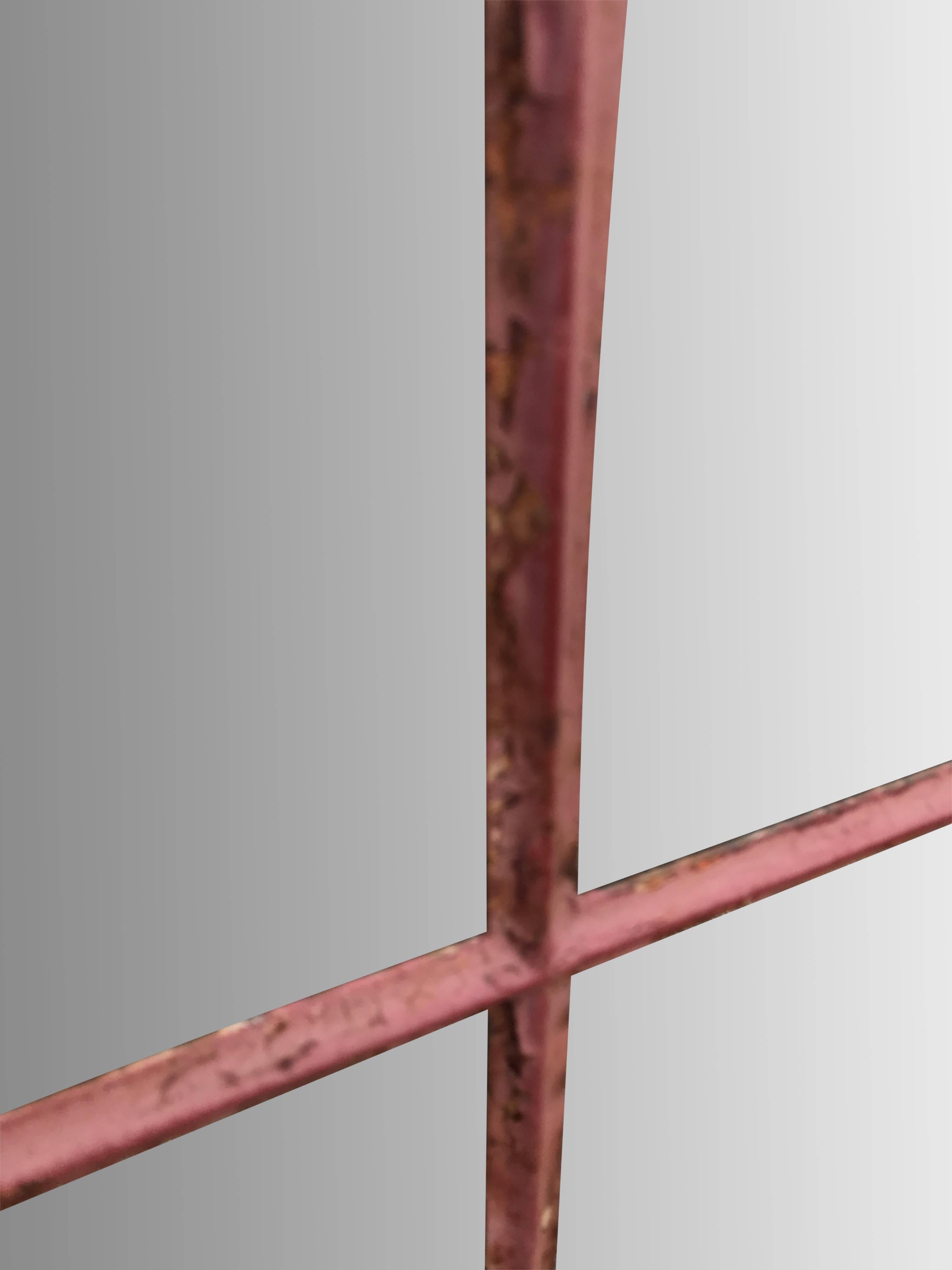 19th Century Industrial Red Cast Iron Farm Mirrors 3