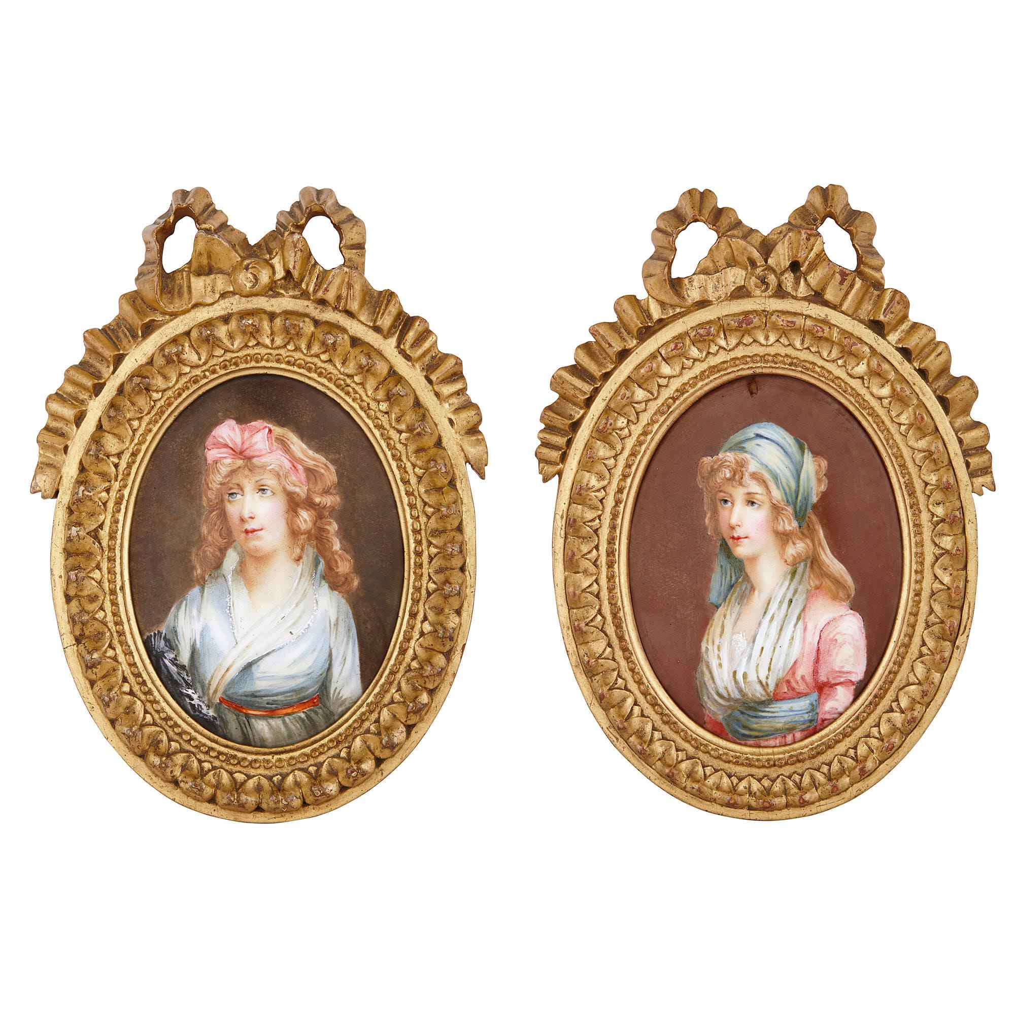 Two 19th Century Limoges Enamel Portrait Plaques