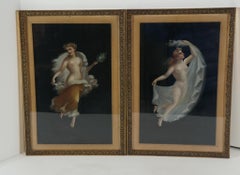 Two 19th Century Oil on Board Paintings After Pompeian Fresco