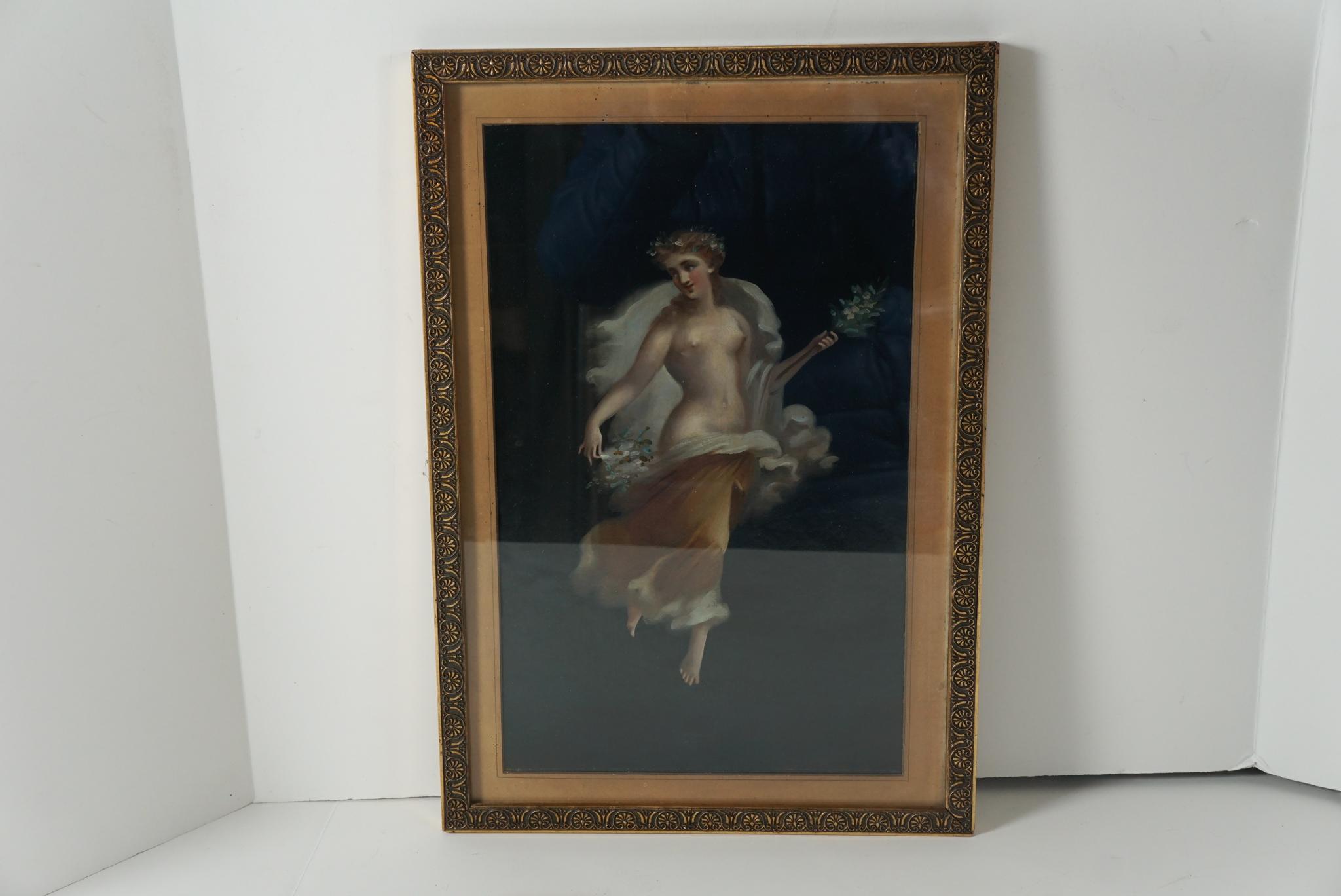 Two 19th Century Oil on Board Paintings After Pompeian Fresco In Good Condition For Sale In Hudson, NY