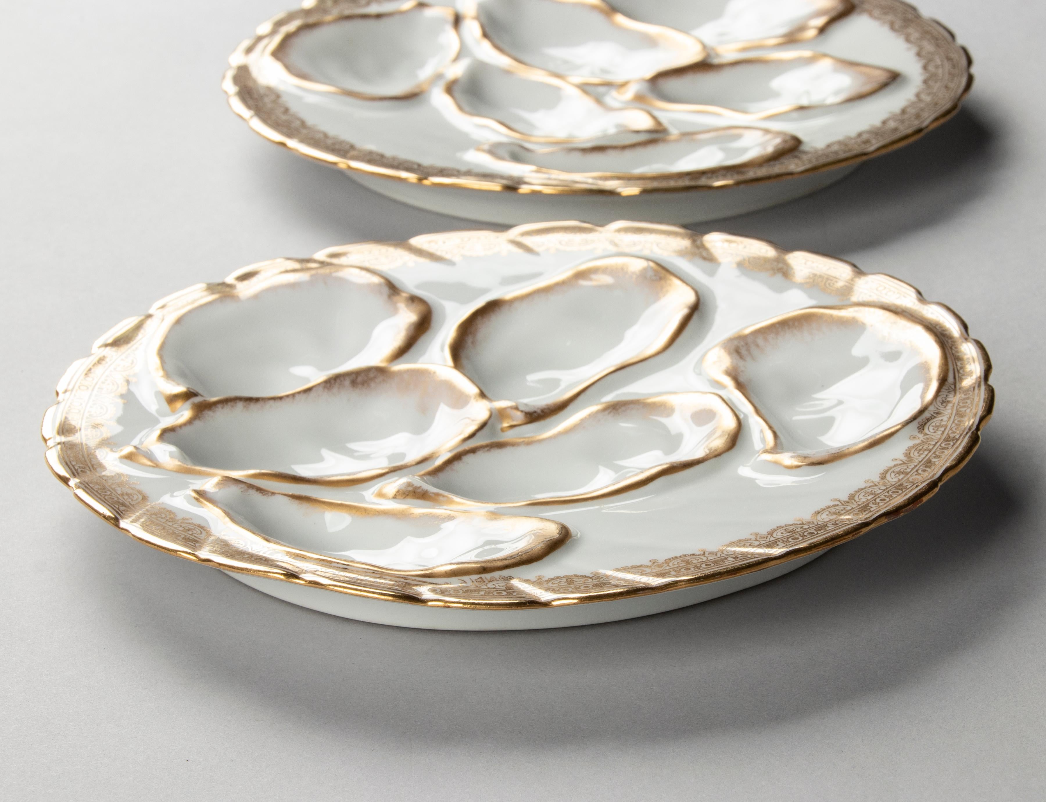 Two 19th Century Porcelain Oyster Plates by Haviland Limoges 6