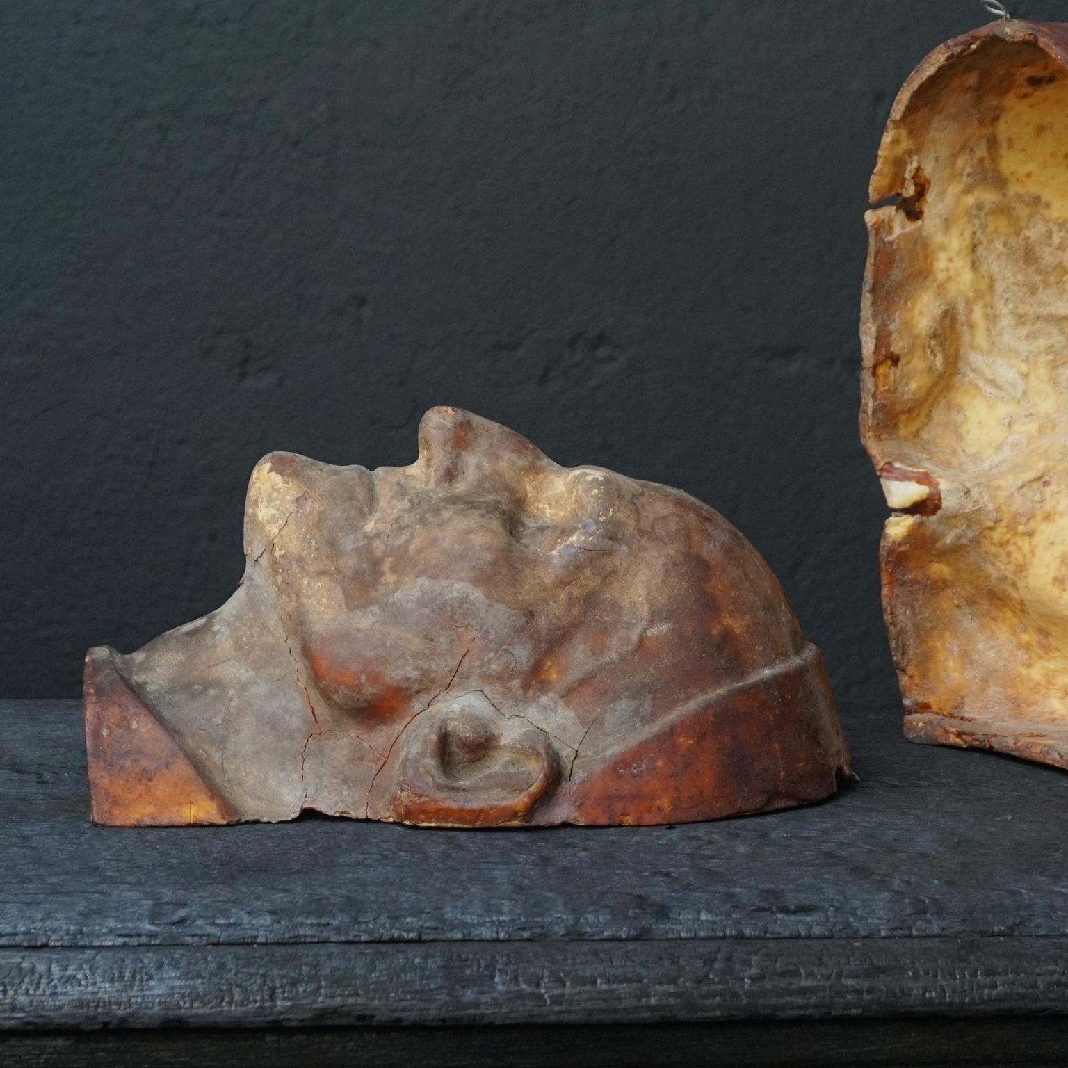 Two 19th Century Rare Wax Death Masks 4