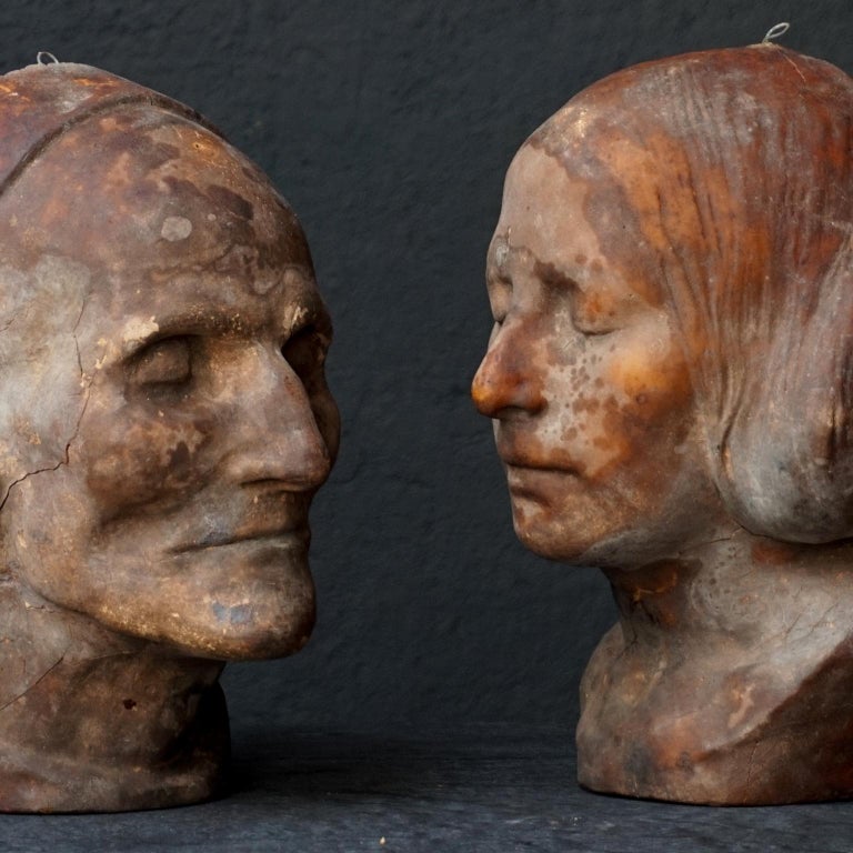 Two 19th Century Rare Wax Death Masks at 1stDibs death mask for sale