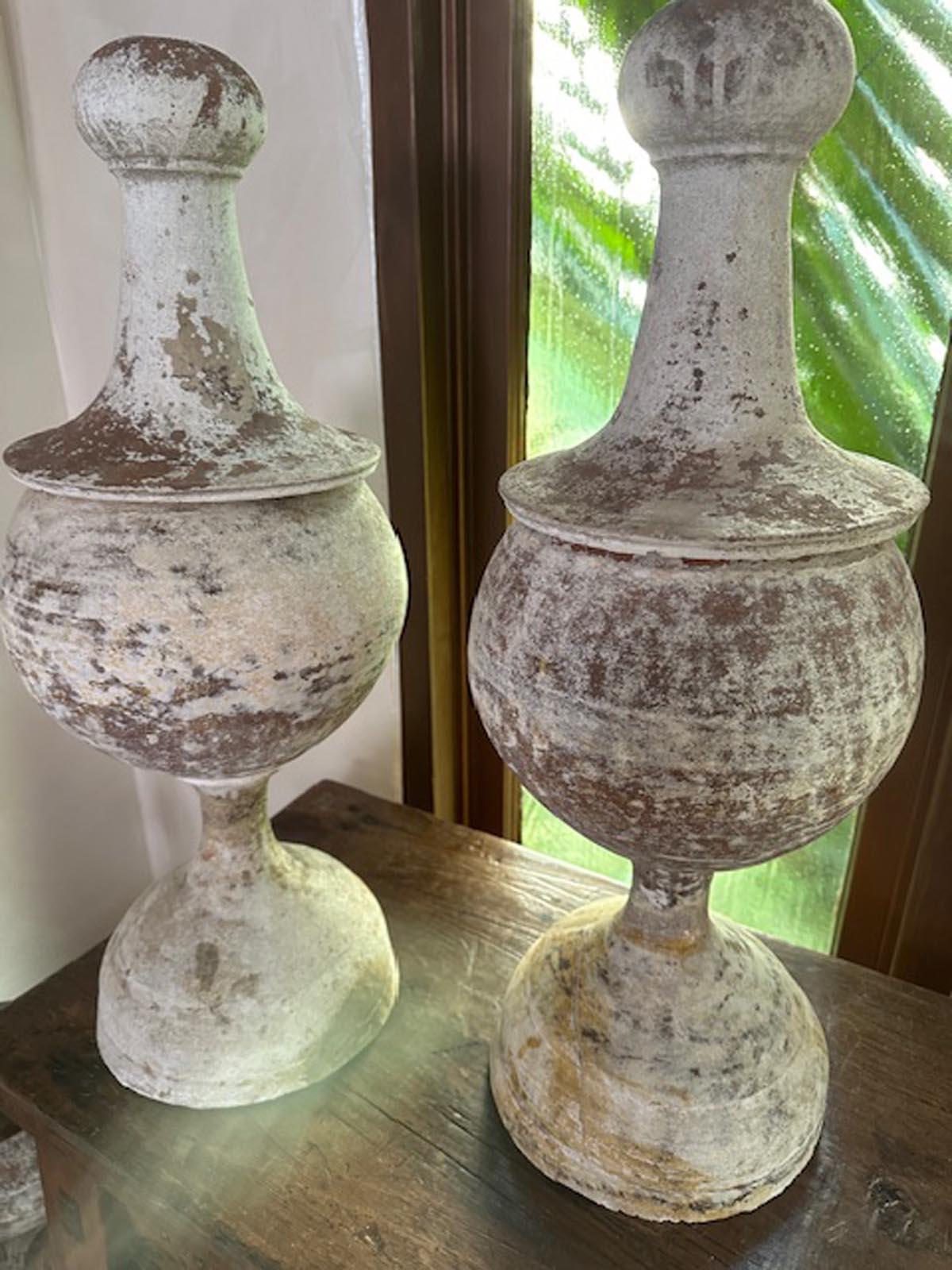 Two 19th Century Terracotta and Gesso Finials  For Sale 8