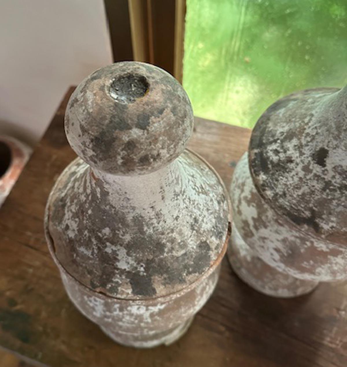 Two 19th Century Terracotta and Gesso Finials In Good Condition For Sale In Los Angeles, CA