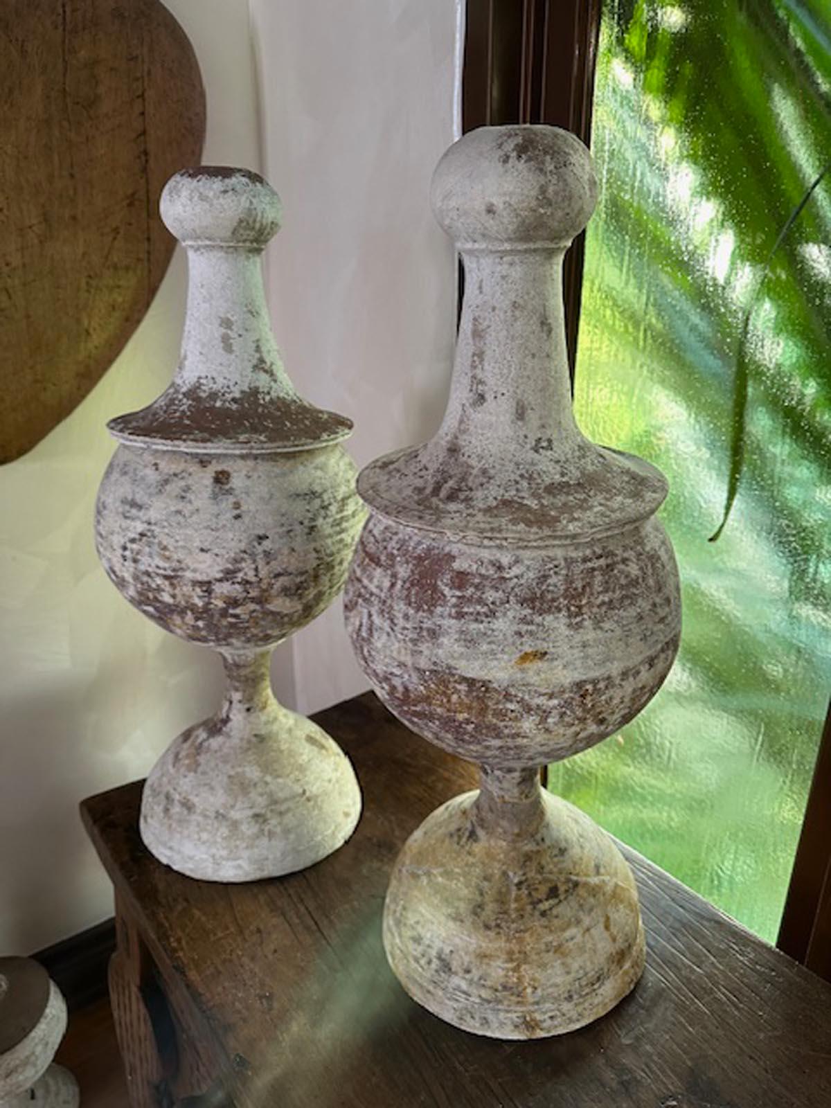 Two 19th Century Terracotta and Gesso Finials  For Sale 1