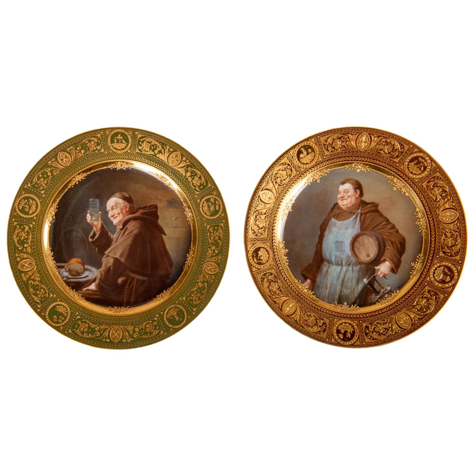 Two 19th Century Vienna Porcelain Cabinet Plates For Sale
