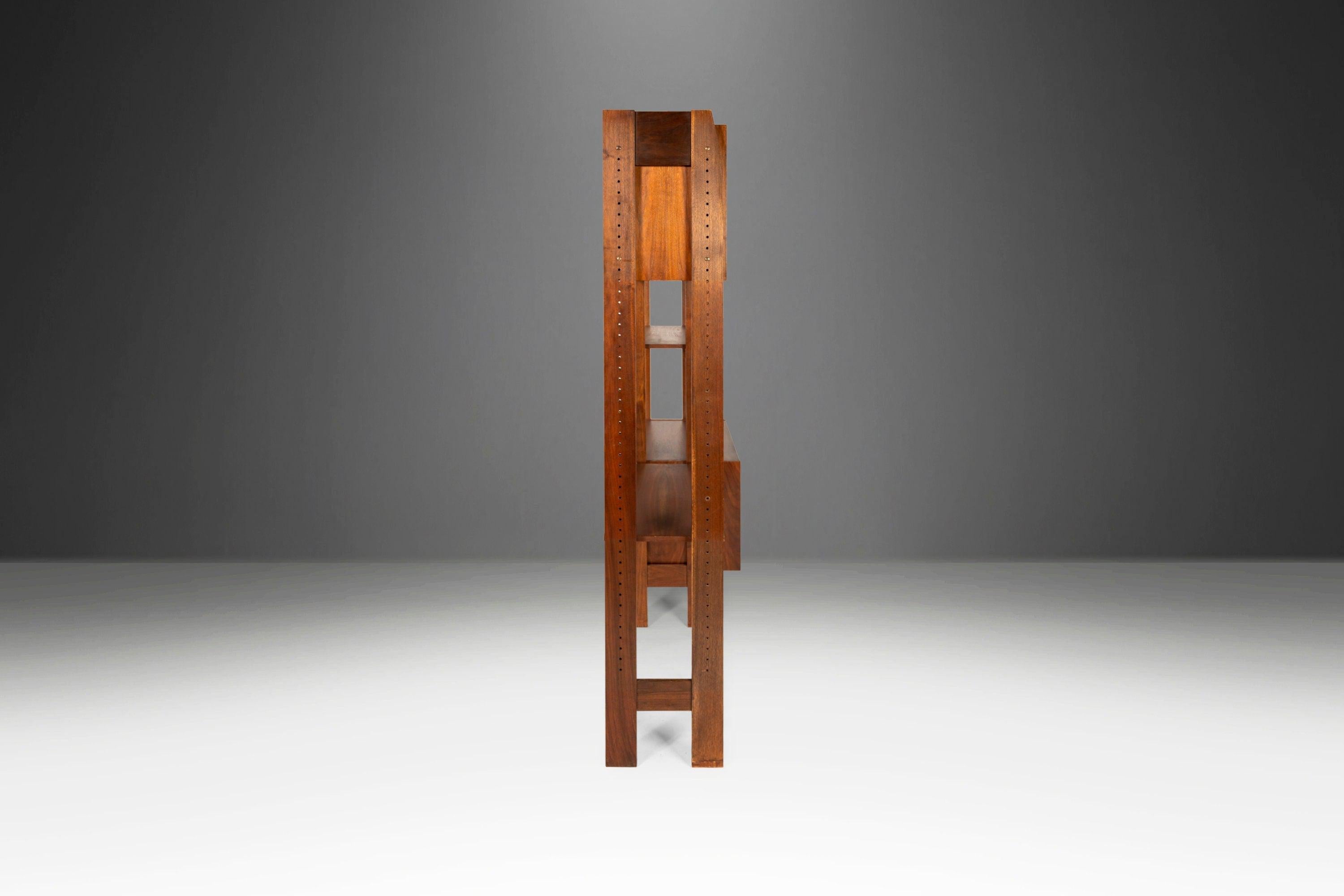 Mid-Century Modern Two (2) Bay Freestanding Wall Unit / Room Divider in Teak, Yugoslavia, c. 1960's