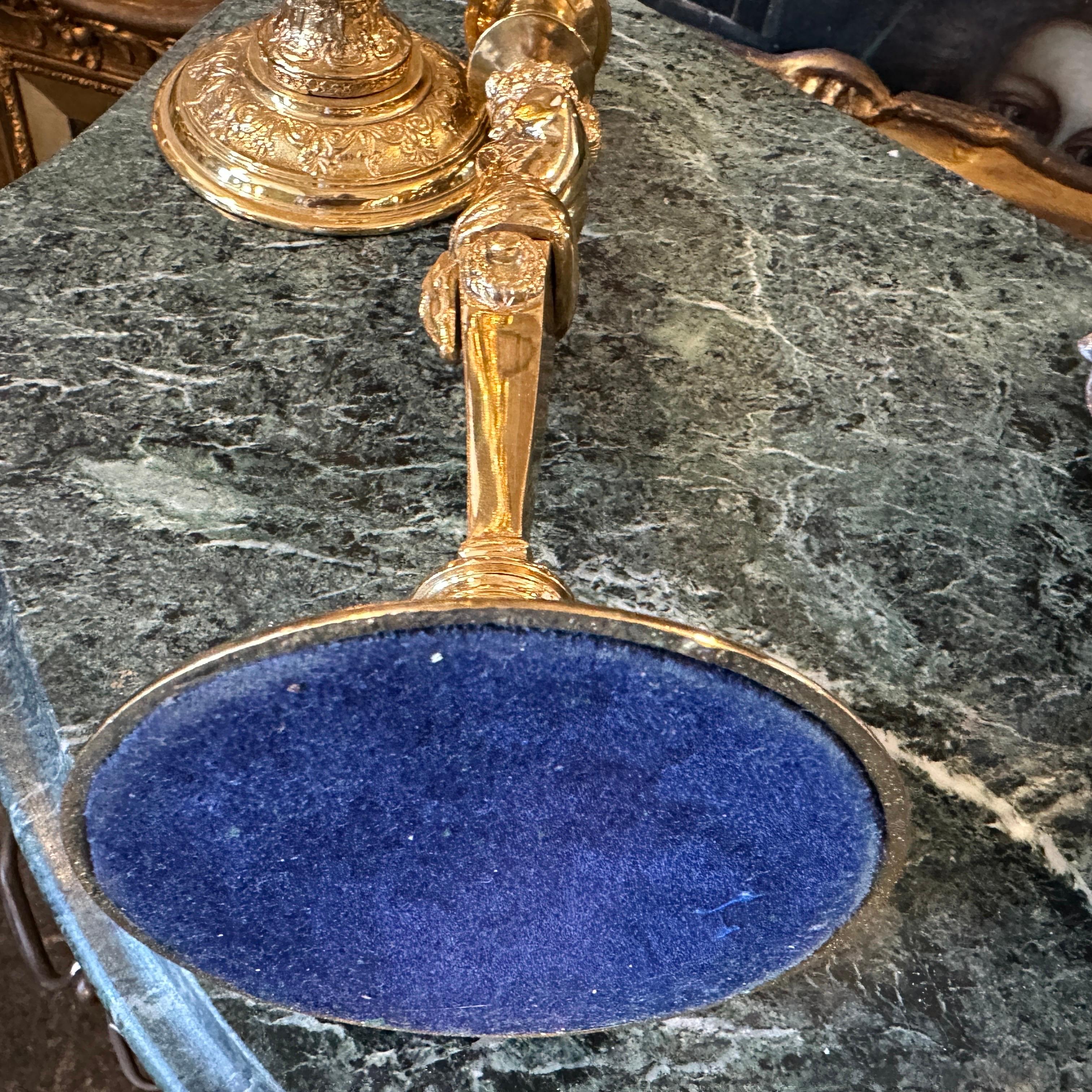 Two 20th Century Art Nouveau Gilded Metal Italian Candlesticks For Sale 7