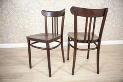 Two 20th-Century Brown Beech Chairs in the Thonet Style