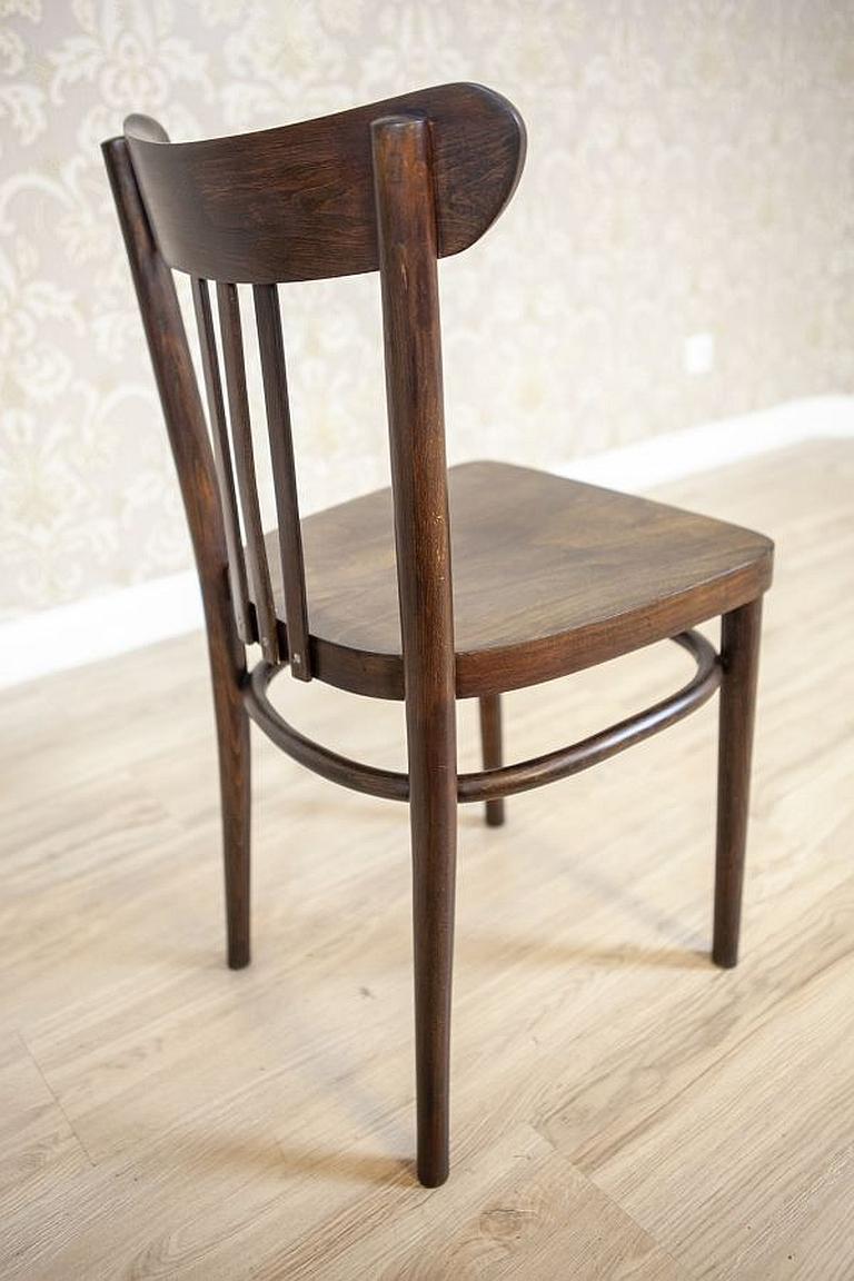 20th Century Two 20th-Century Brown Beech Chairs in the Thonet Style For Sale