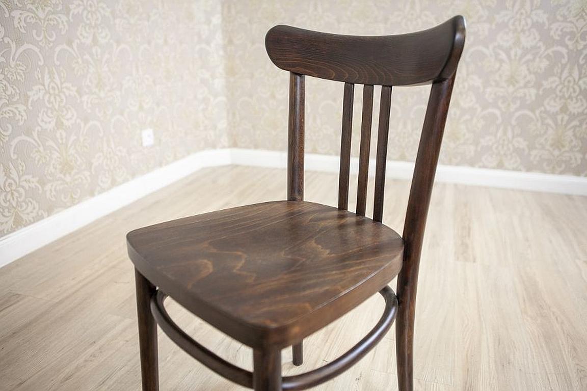 Two 20th-Century Brown Beech Chairs in the Thonet Style For Sale 2