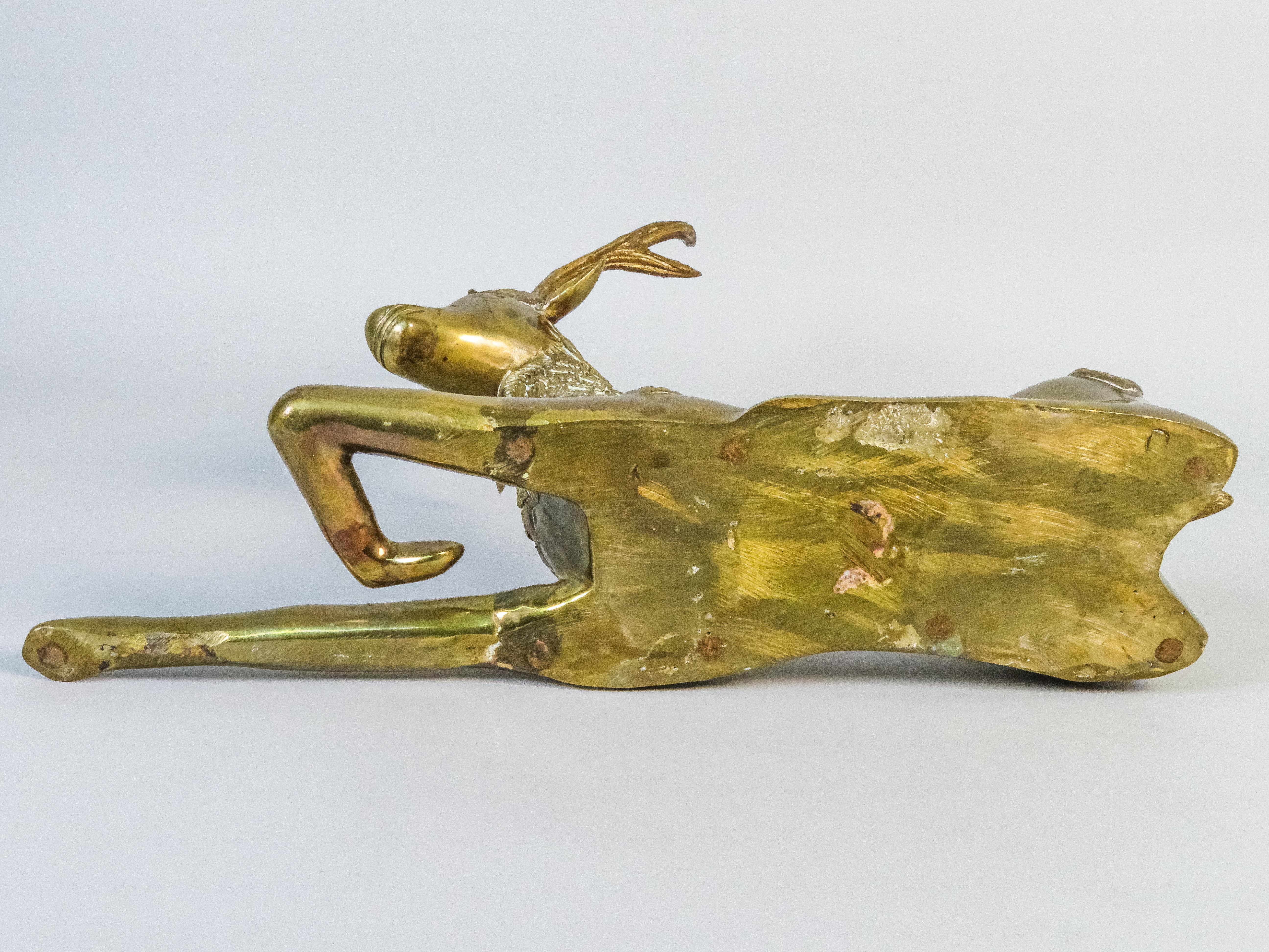 Two 20th-century gilt bronze deer sculptures For Sale 9