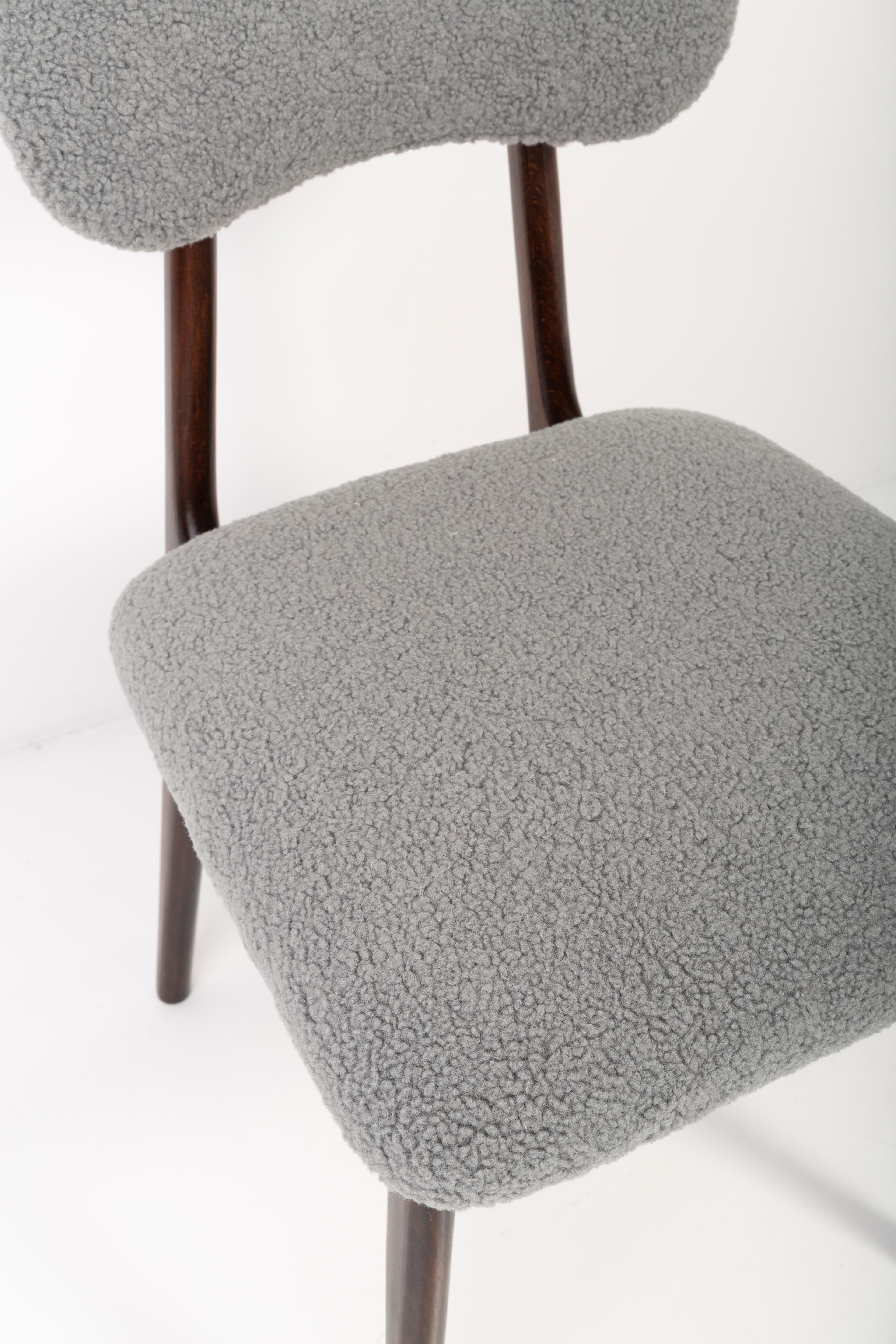 Two 20th Century Gray Boucle Chairs, 1960s For Sale 7