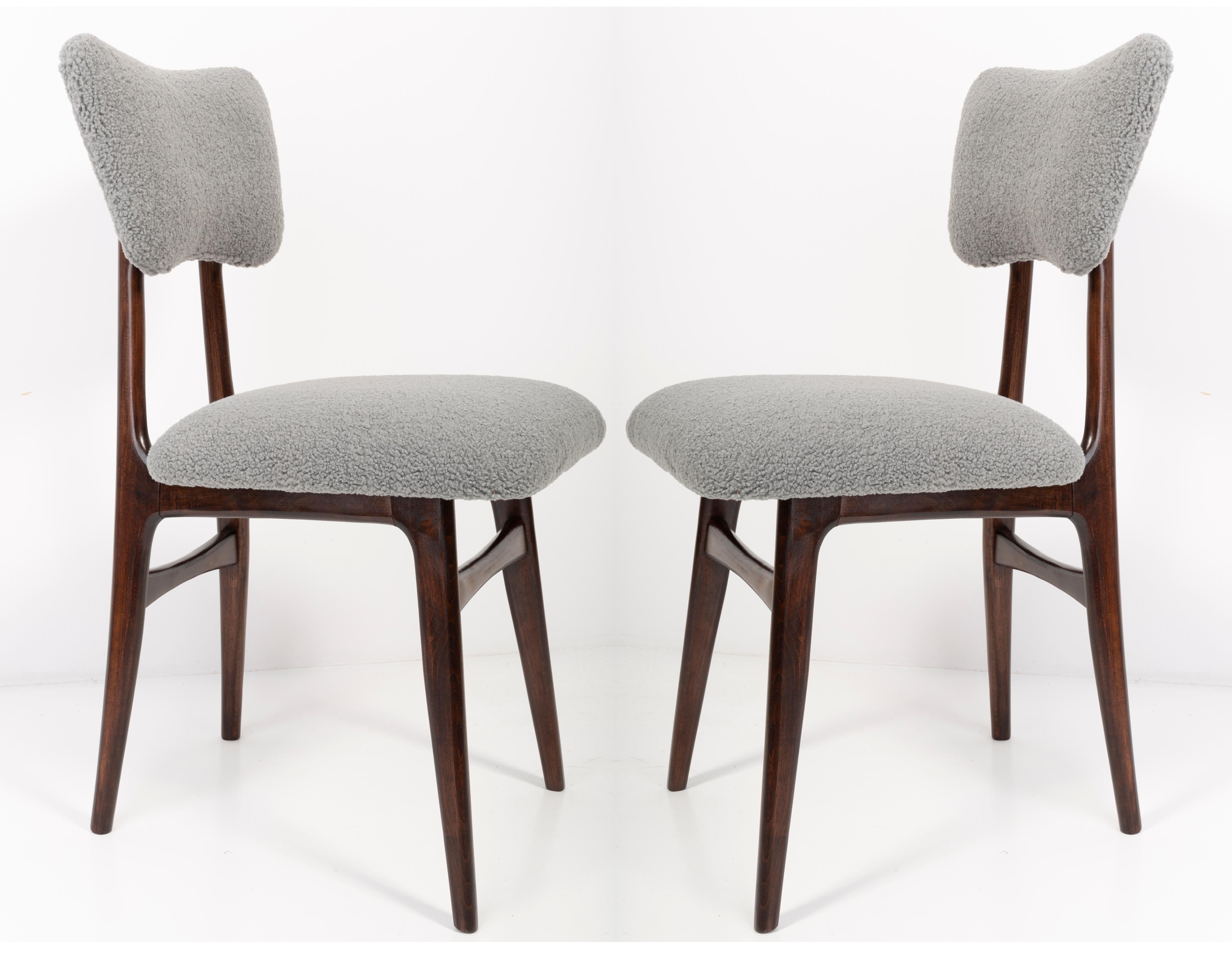 Two 20th Century Gray Boucle Chairs, 1960s For Sale 11