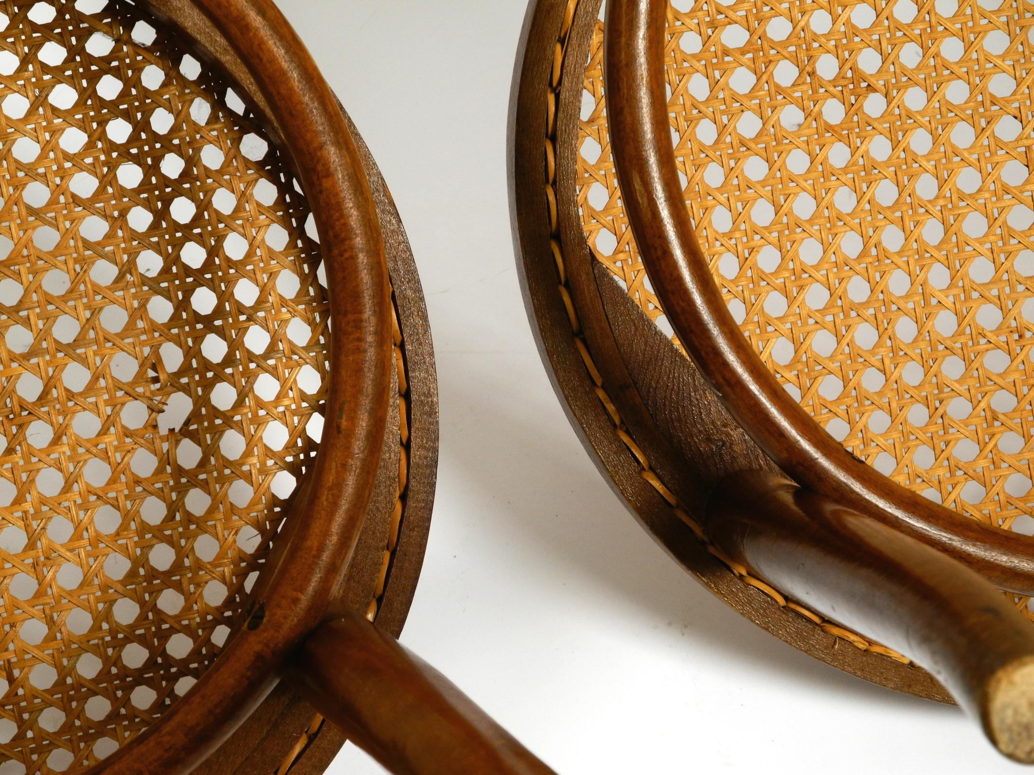 Two 30s coffee house chairs made of bentwood with cane weave by ZPM Radomsko 4
