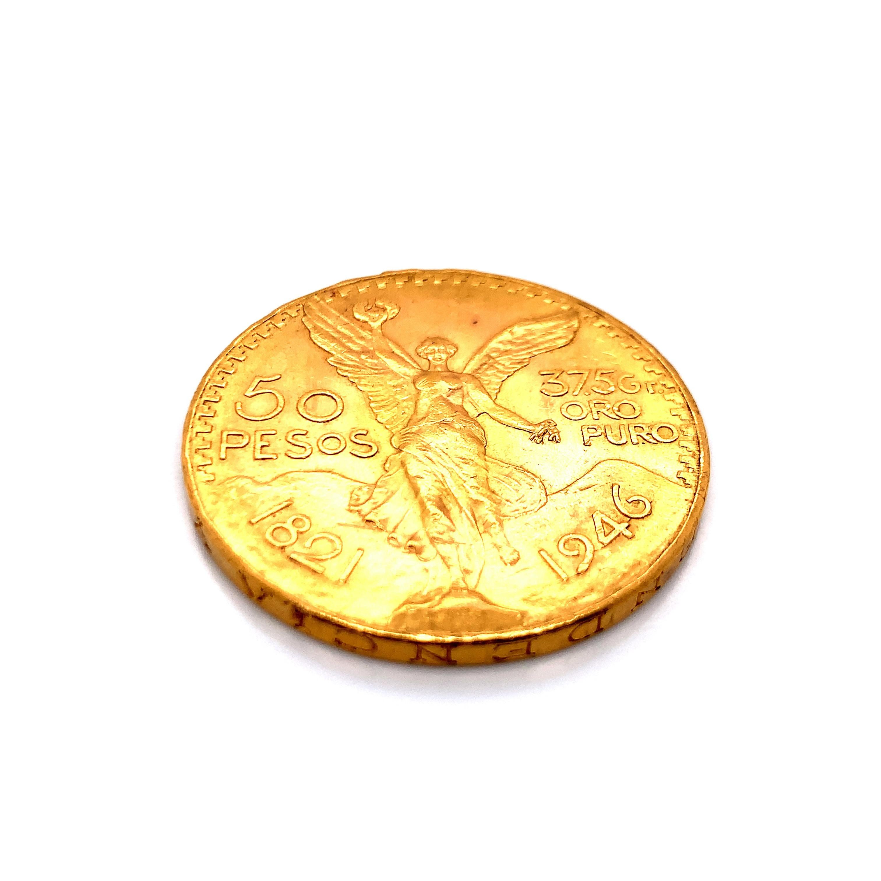1947 50 pesos gold coin