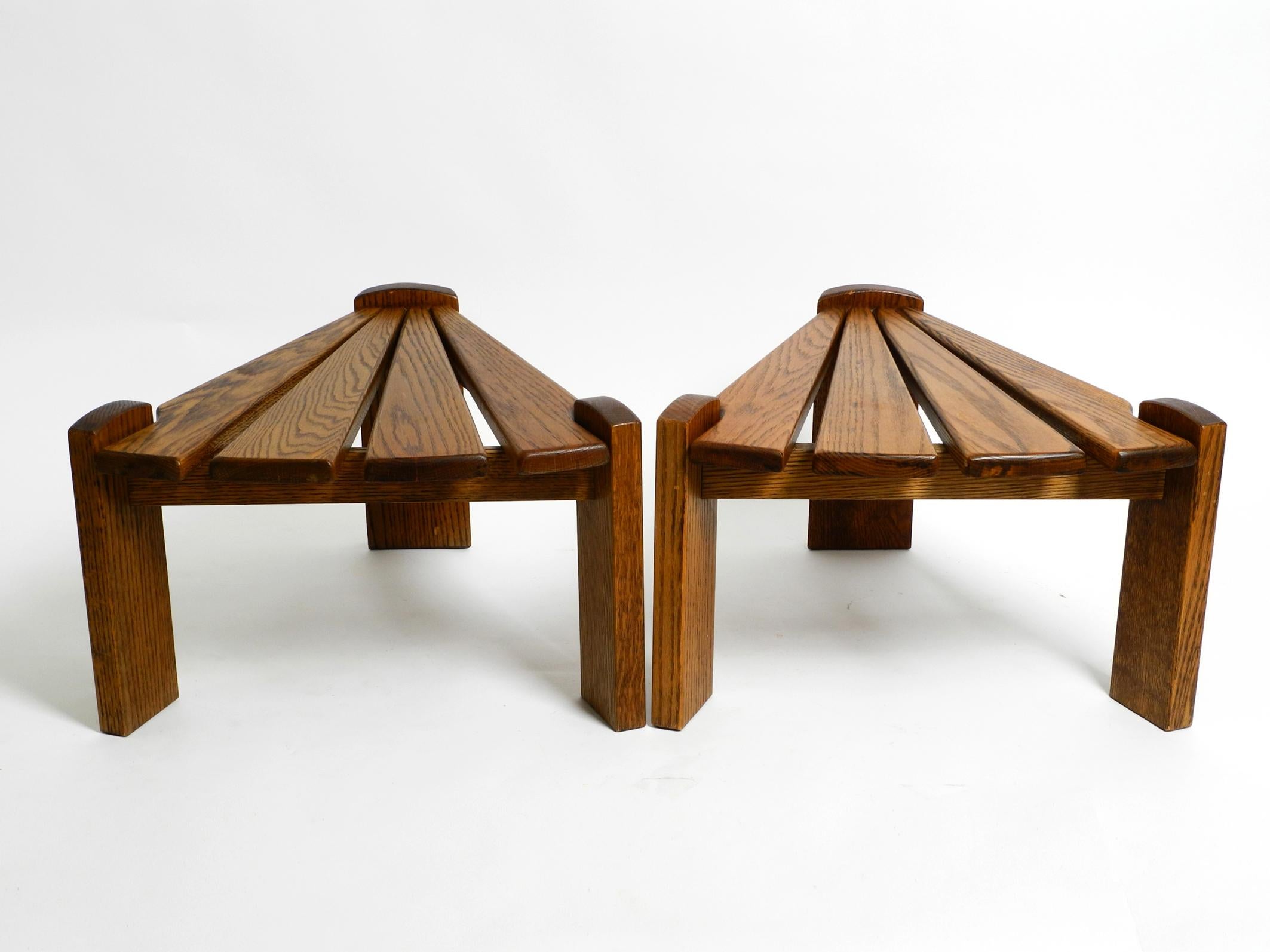 Mid-Century Modern Two 50s Side or Coffee Tables in a Triangular Shape by Dittman for Awa Radbound For Sale