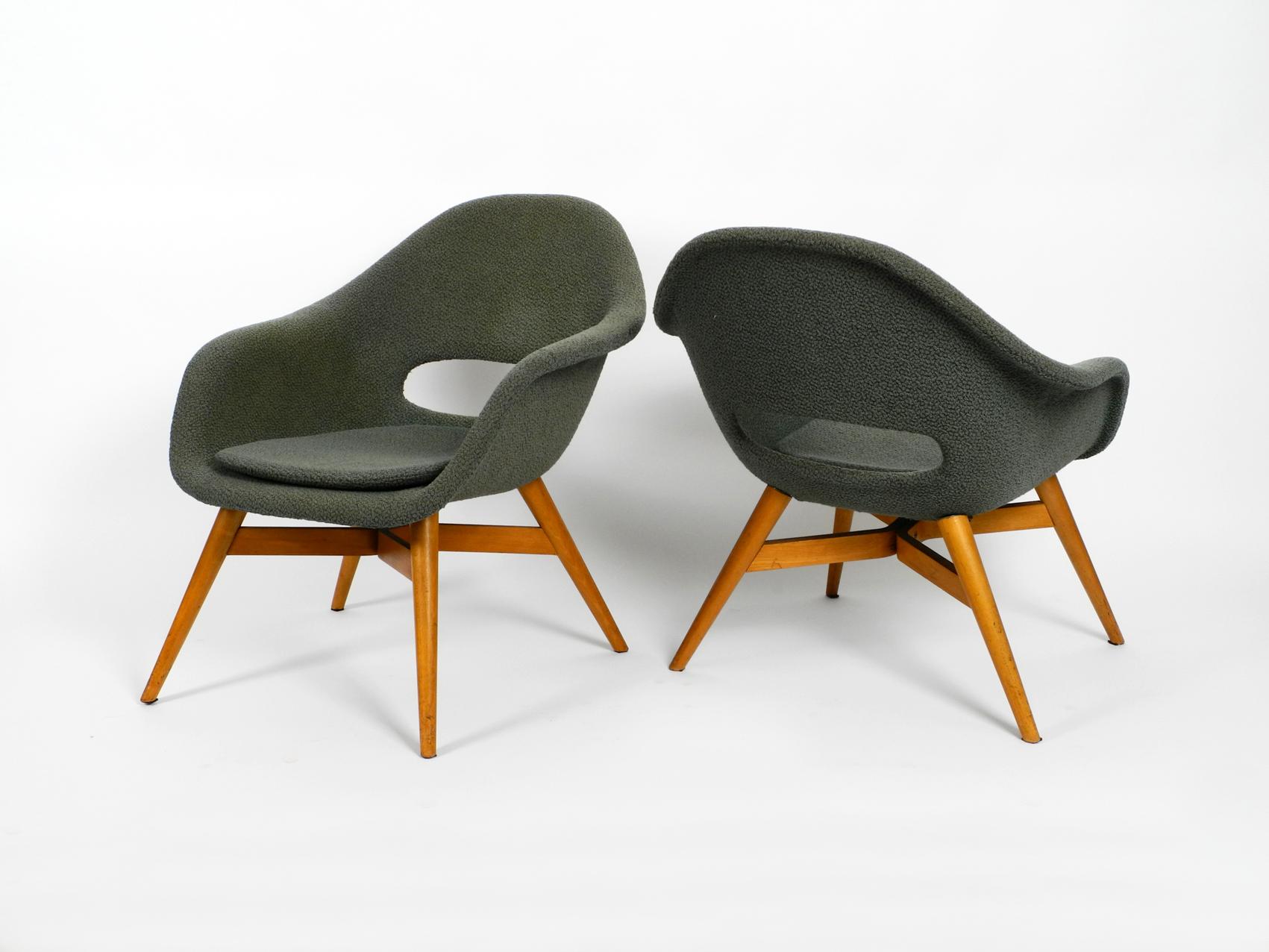Two Lounge Chairs Miroslav Navratil with Fiberglass Shell and Original Cover 6