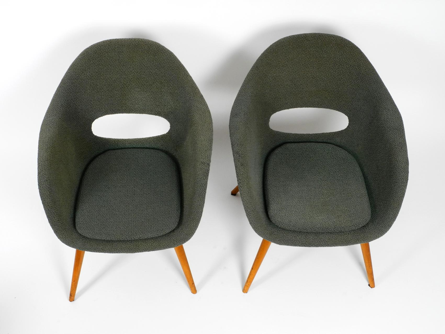 Two Lounge Chairs Miroslav Navratil with Fiberglass Shell and Original Cover 9
